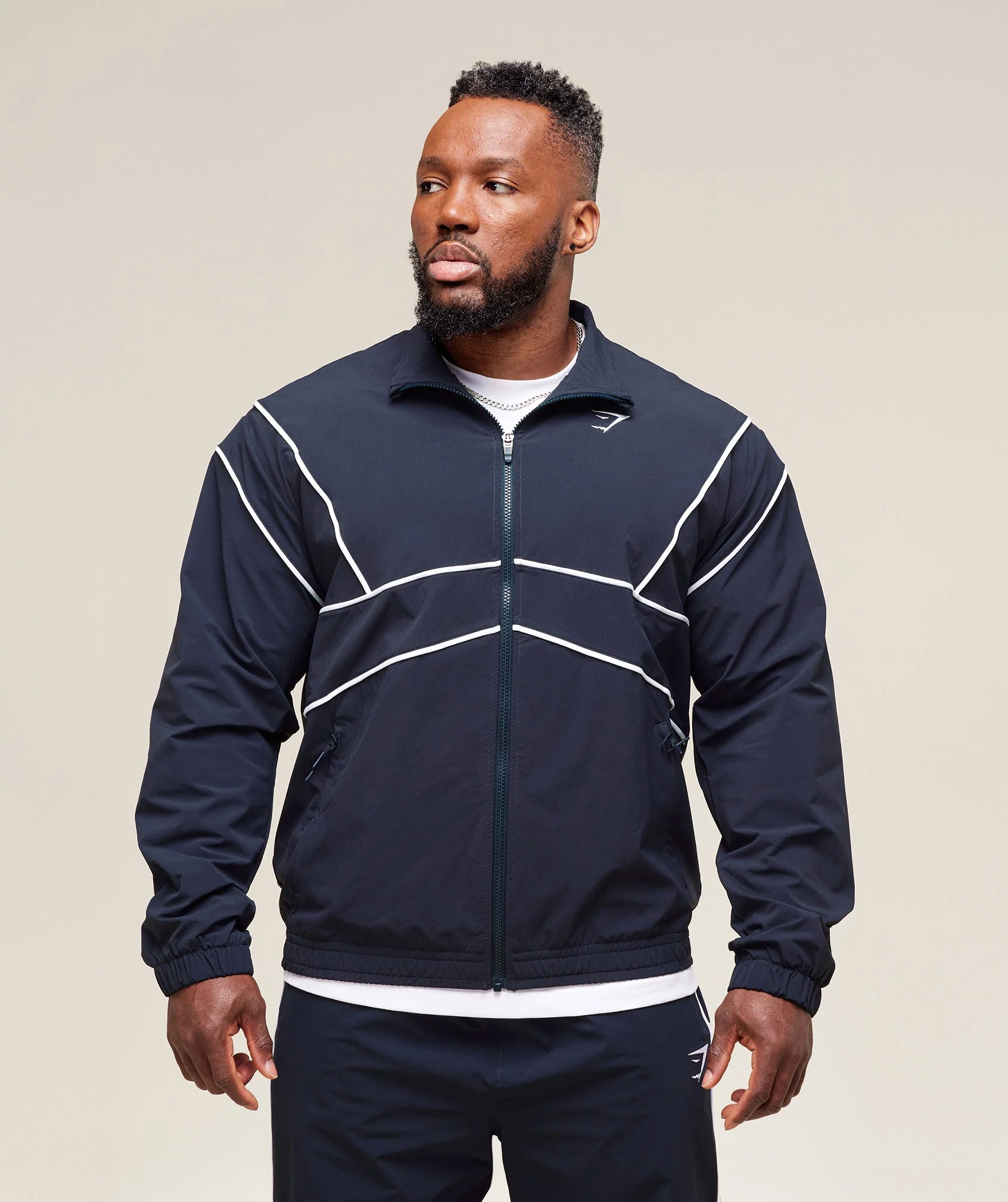 Gymshark Retro Crinkle Track Jacket - Heavy Blue - Image 8