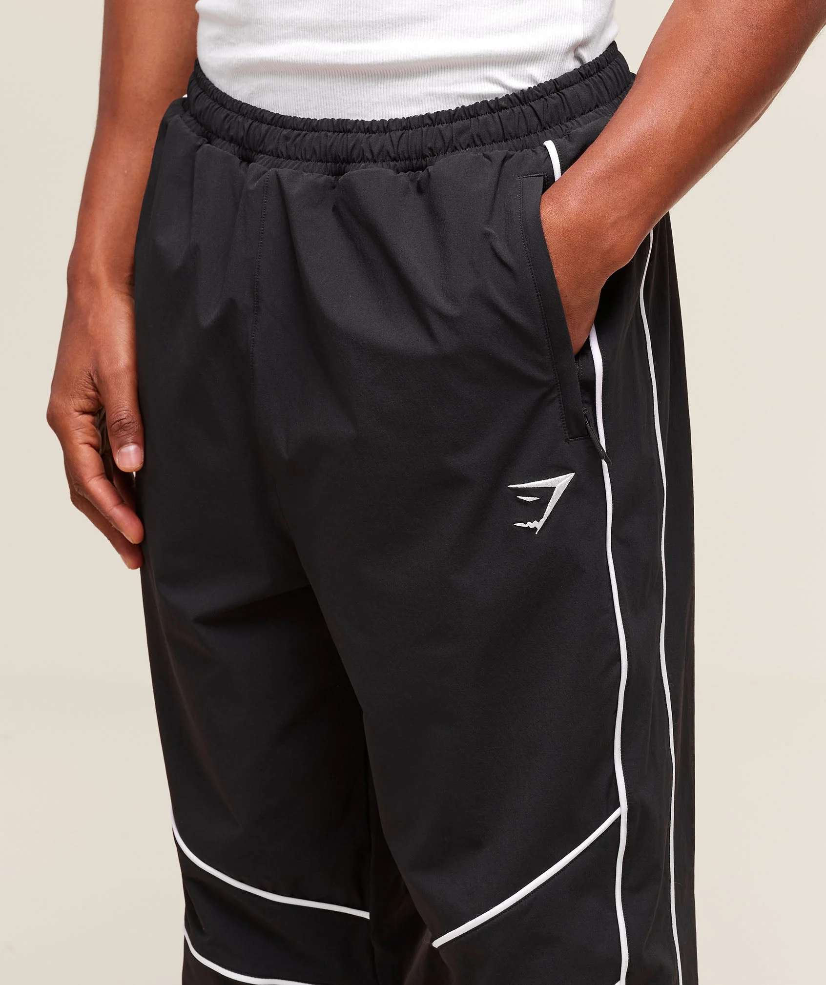 Gymshark Retro Crinkle Track Pants - Black - Image 4