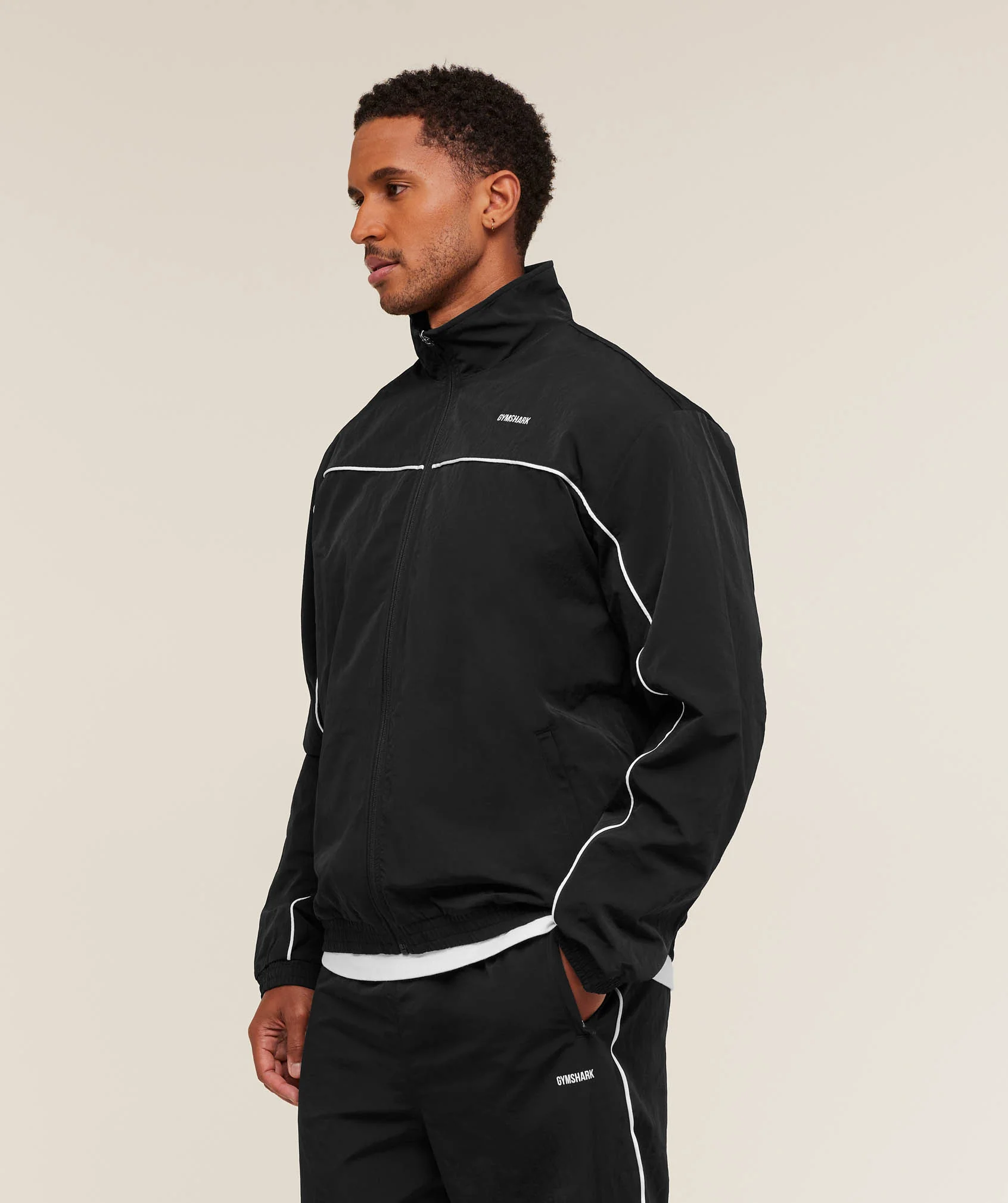 Gymshark Retro Shell Track Jacket - Black - Image 3