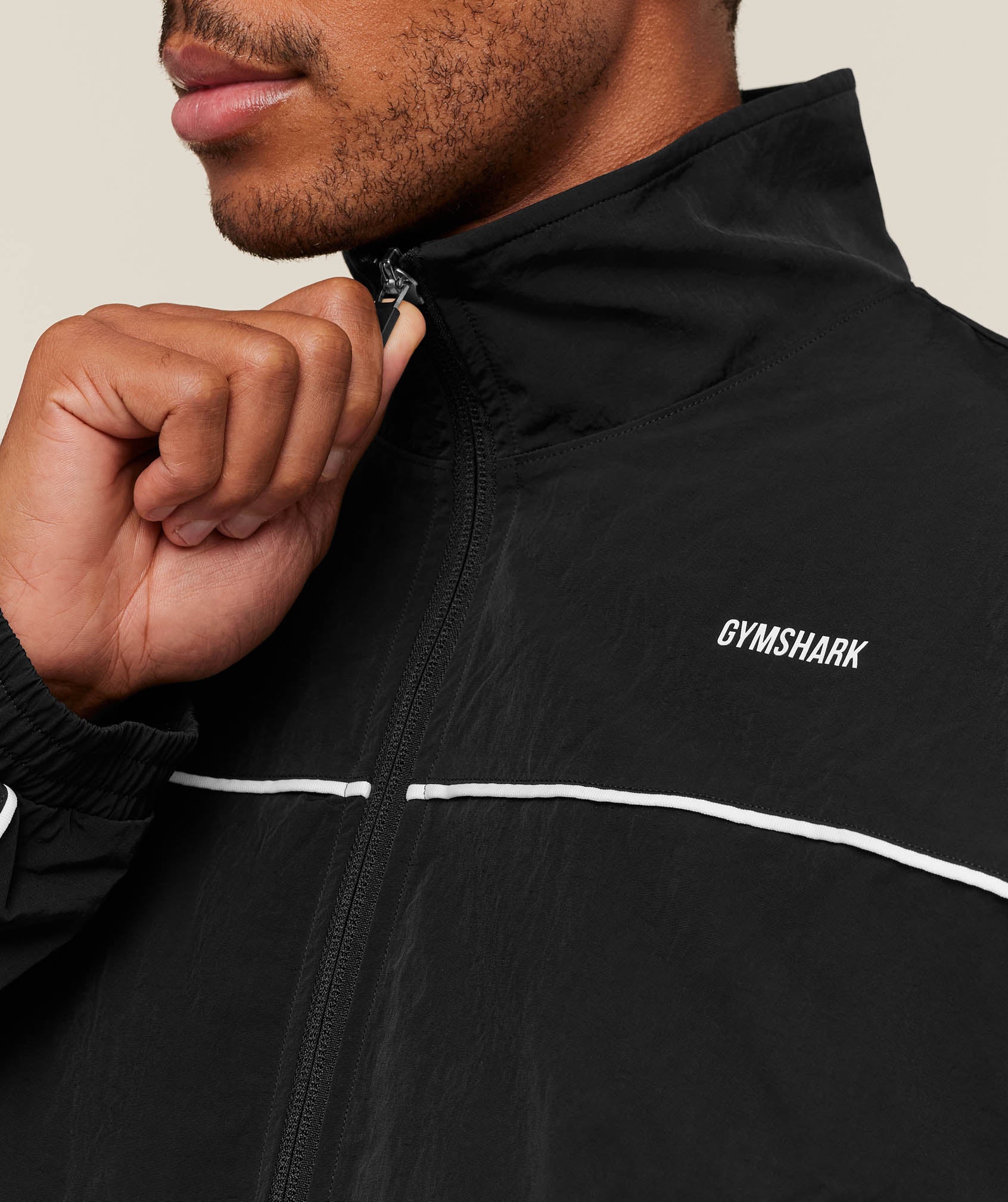 Gymshark Retro Shell Track Jacket - Black - Image 4