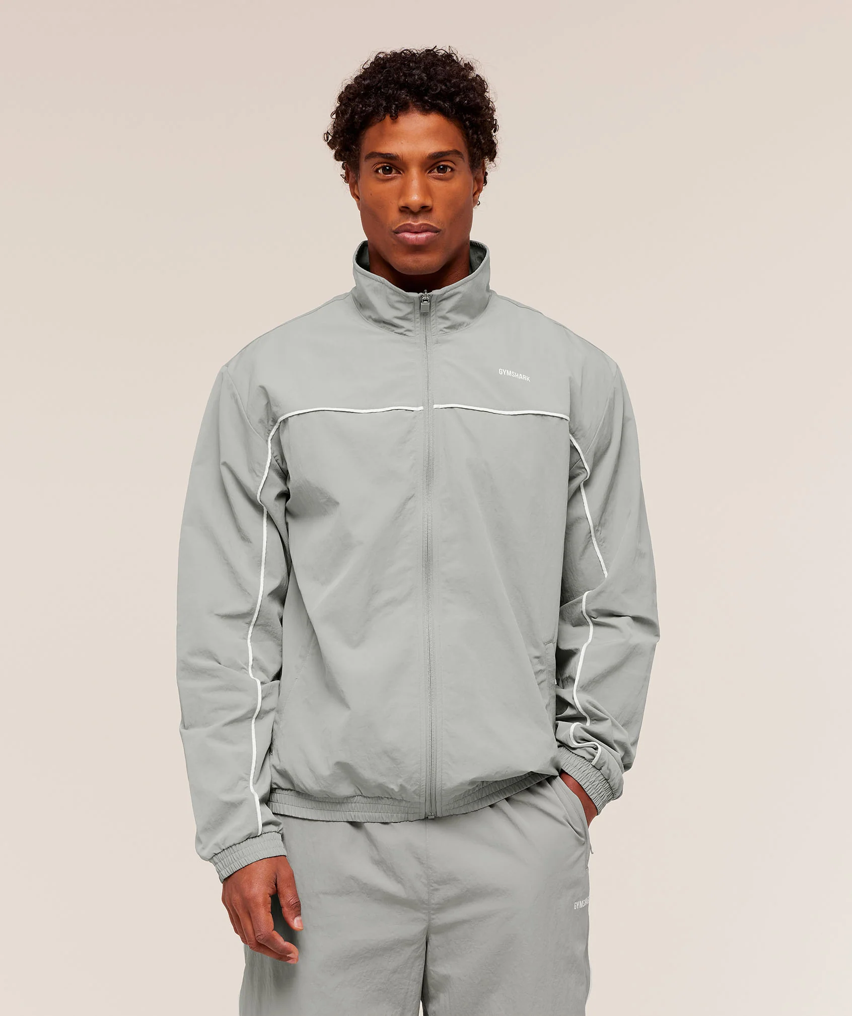 Gymshark Retro Shell Track Jacket - Smokey Grey
