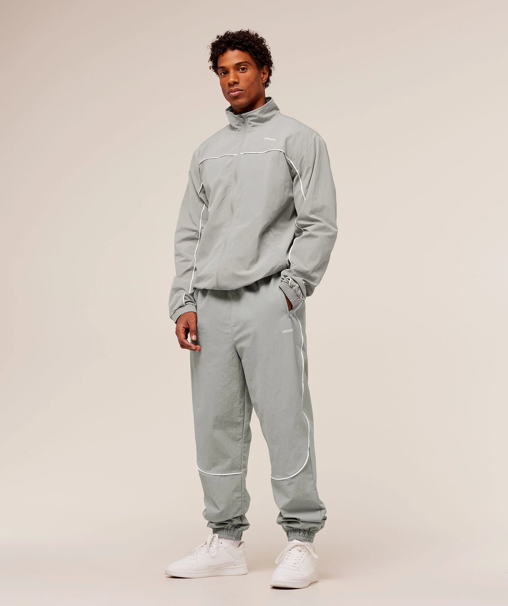 Gymshark Retro Shell Track Jacket - Smokey Grey - Image 4