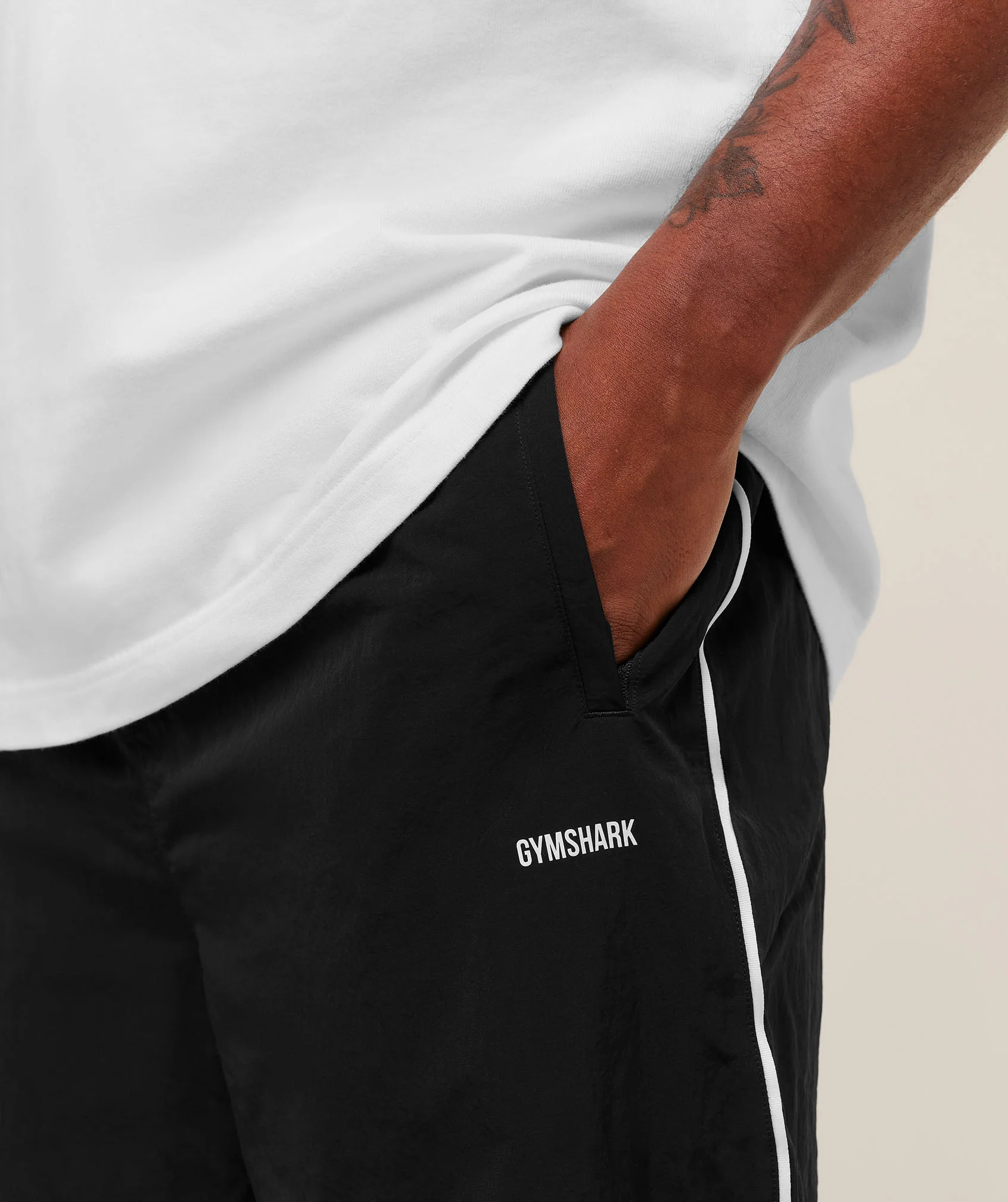 Gymshark Retro Shell Track Pants - Black - Image 4
