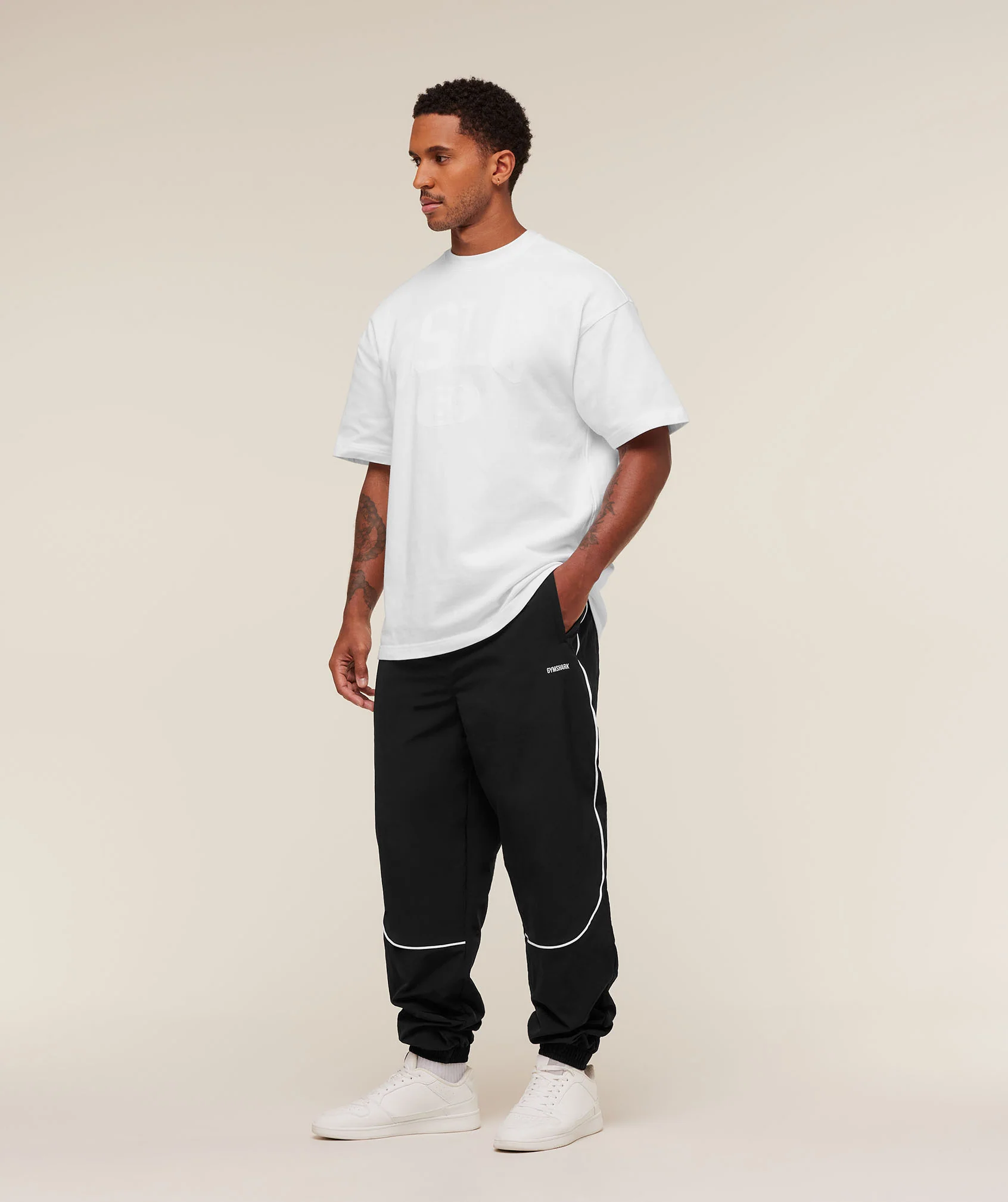 Gymshark Retro Shell Track Pants - Black - Image 5