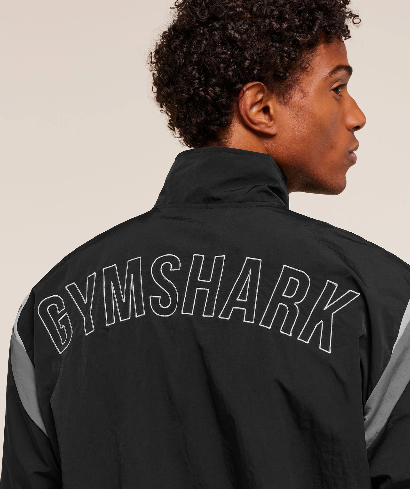 Gymshark Retro Track Jacket - Black/Dark Grey/Smokey Grey - Image 4