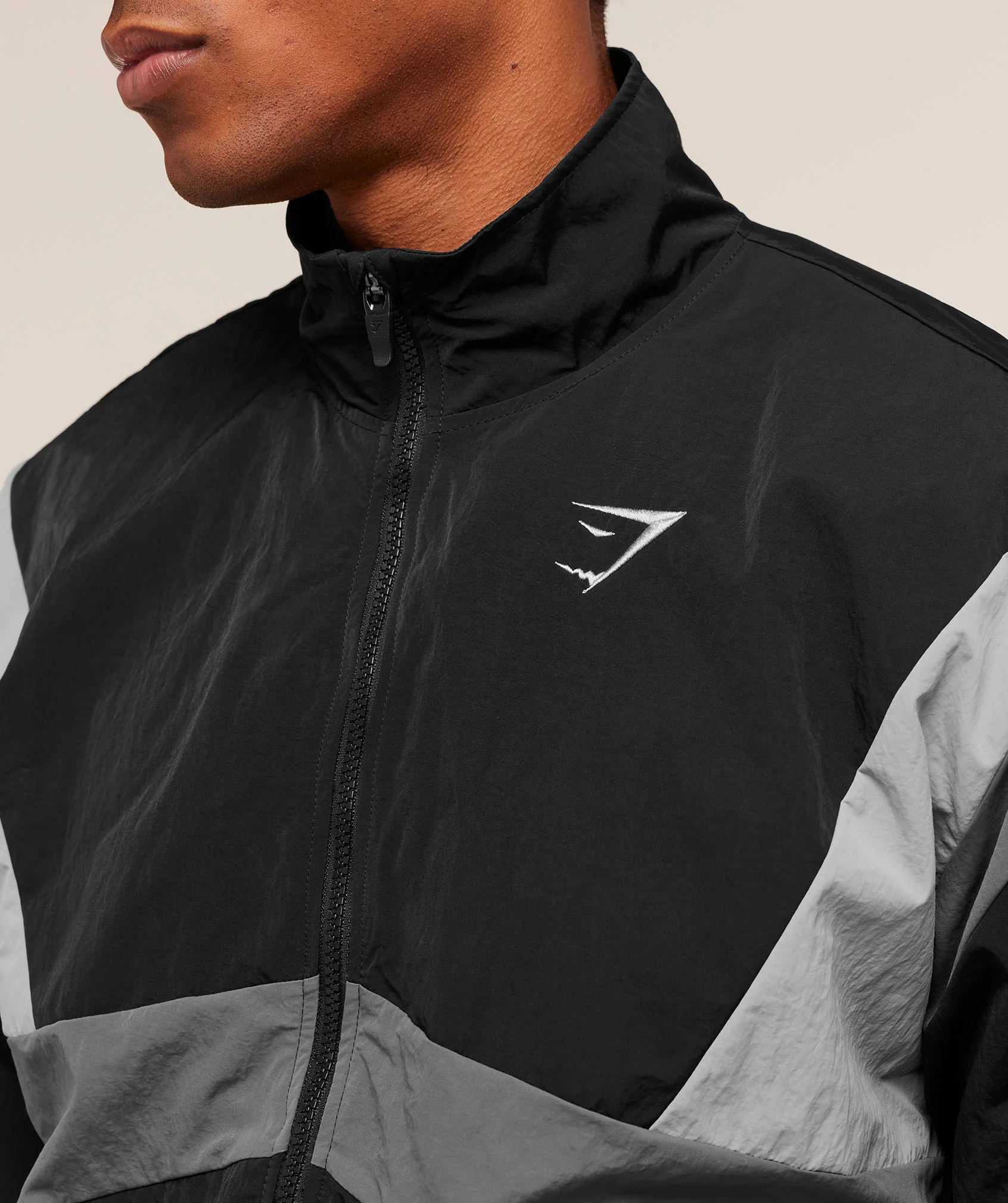 Gymshark Retro Track Jacket - Black/Dark Grey/Smokey Grey - Image 5