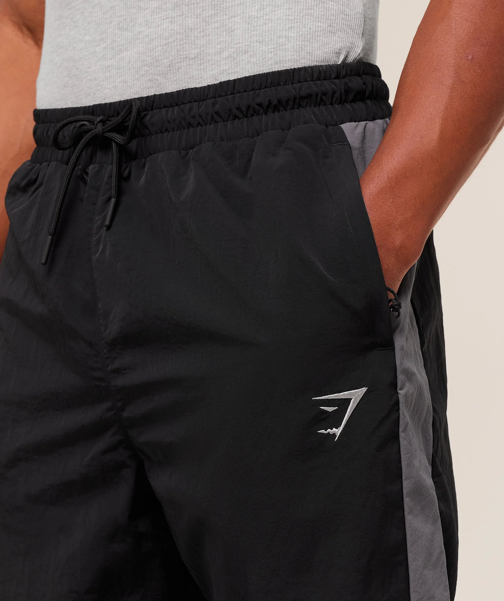 Gymshark Retro Track Pants - Black/Dark Grey/Smokey Grey - Image 5