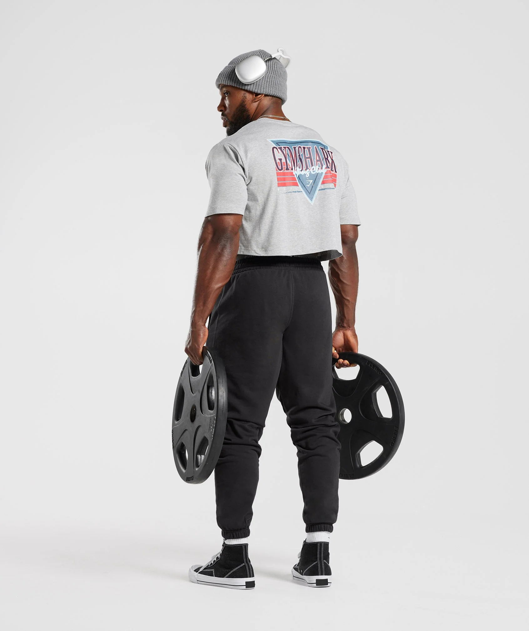 Gymshark Retrowave Crop T-Shirt - Light Grey Core Marl - Image 4
