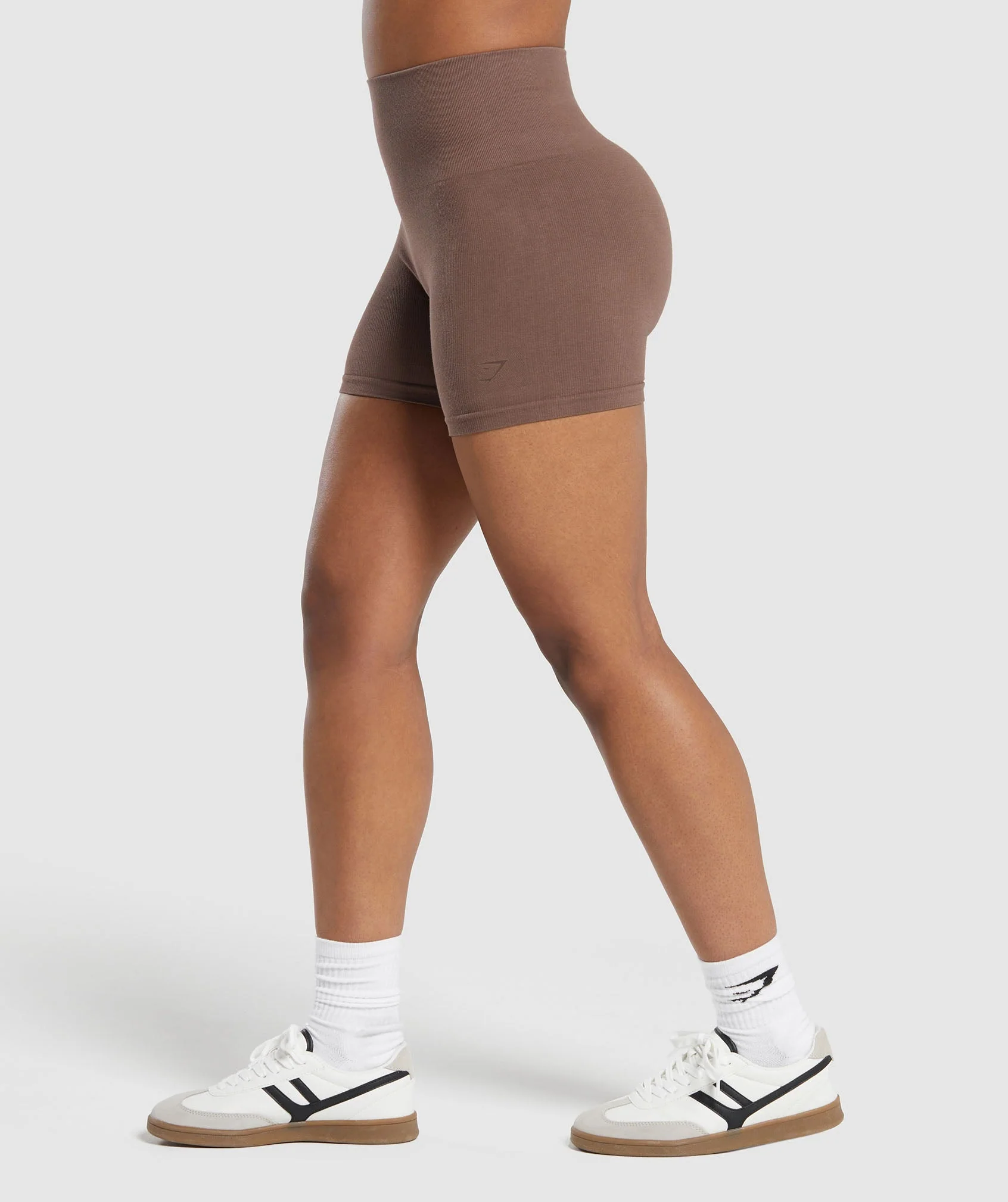 Gymshark Ribbed Cotton Seamless Shorts - Soft Brown - Image 3