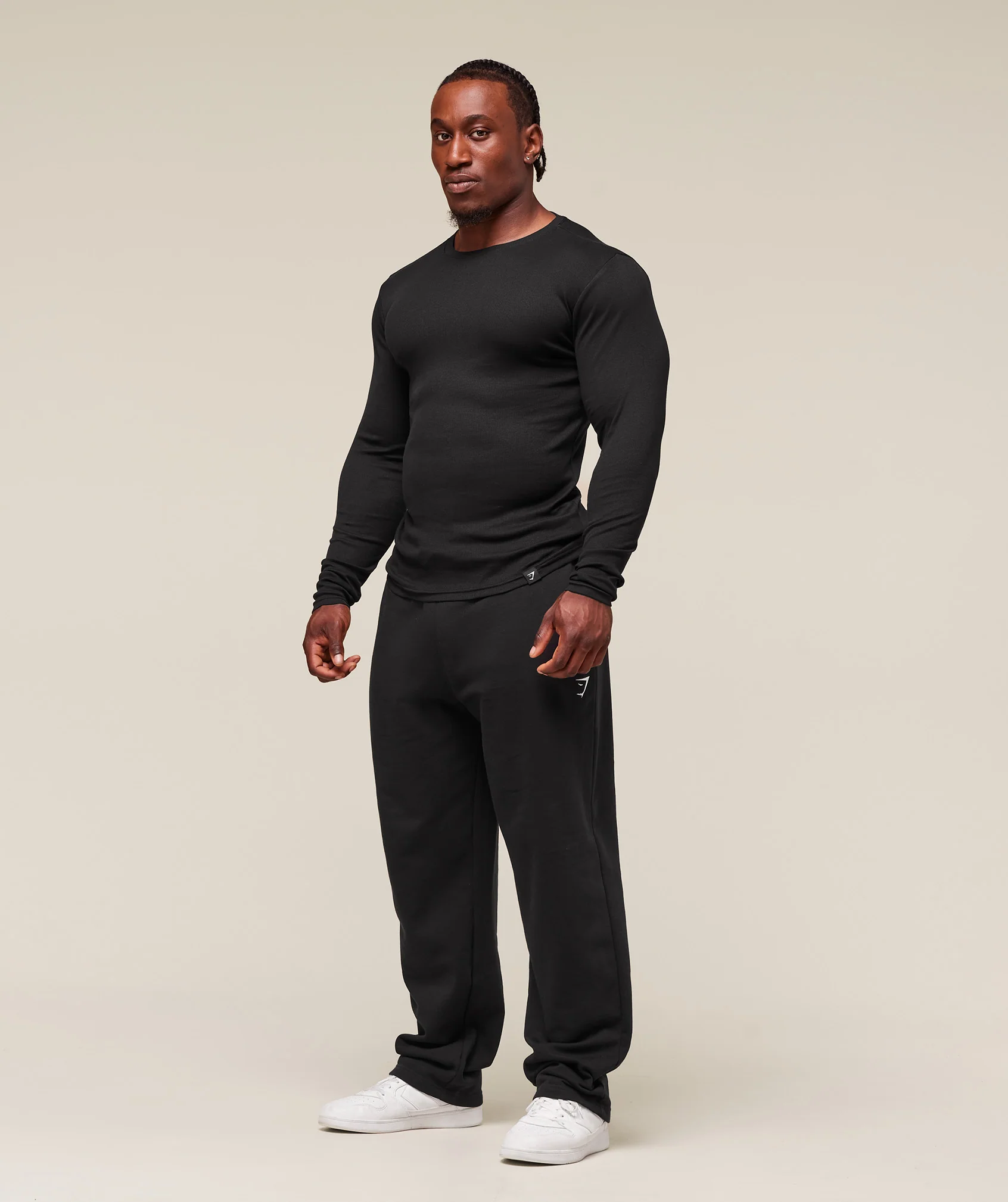 Gymshark Ribbed Long Sleeve T-Shirt - Black - Image 4