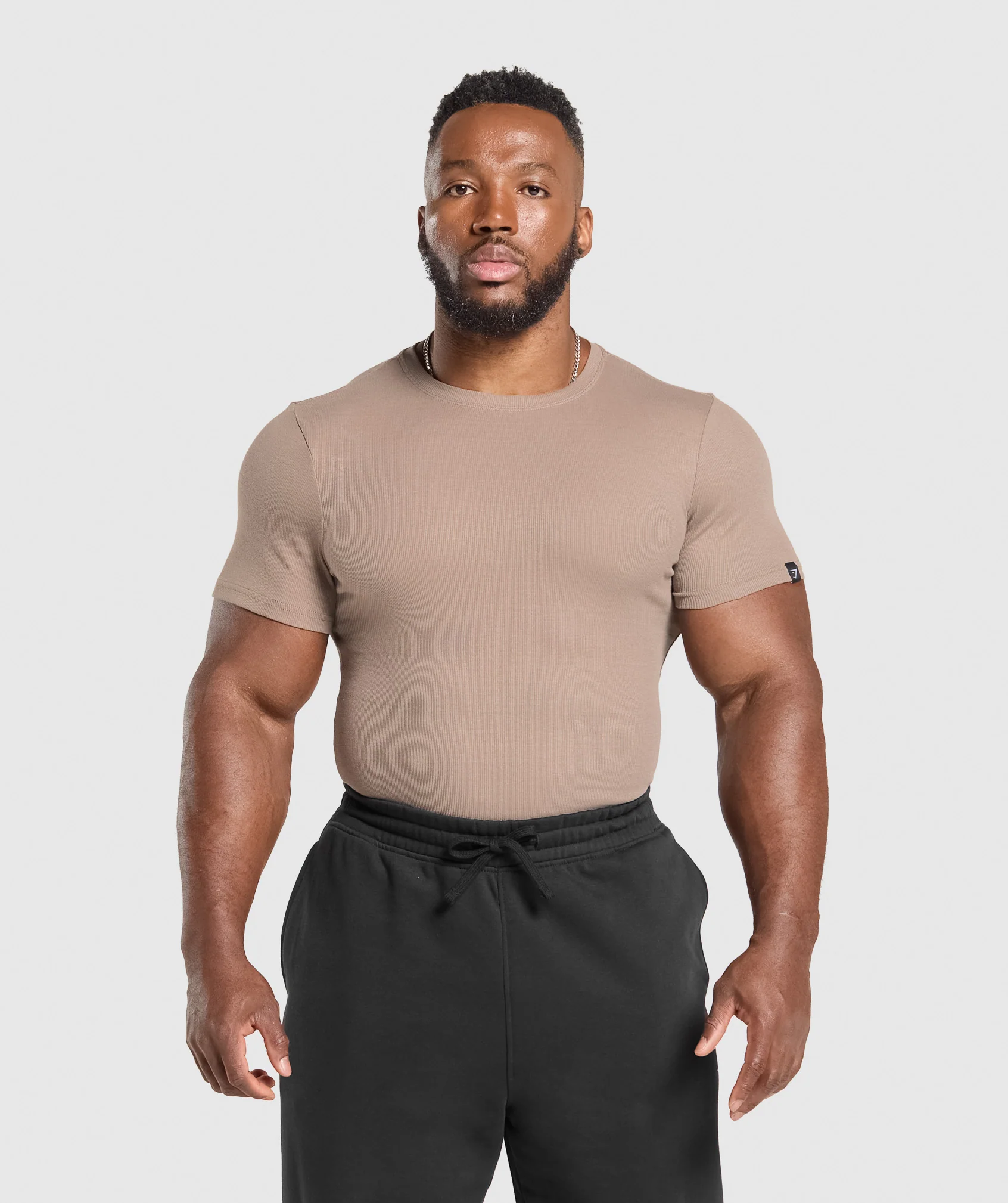 Gymshark Ribbed T-Shirt - Lifestyle Brown