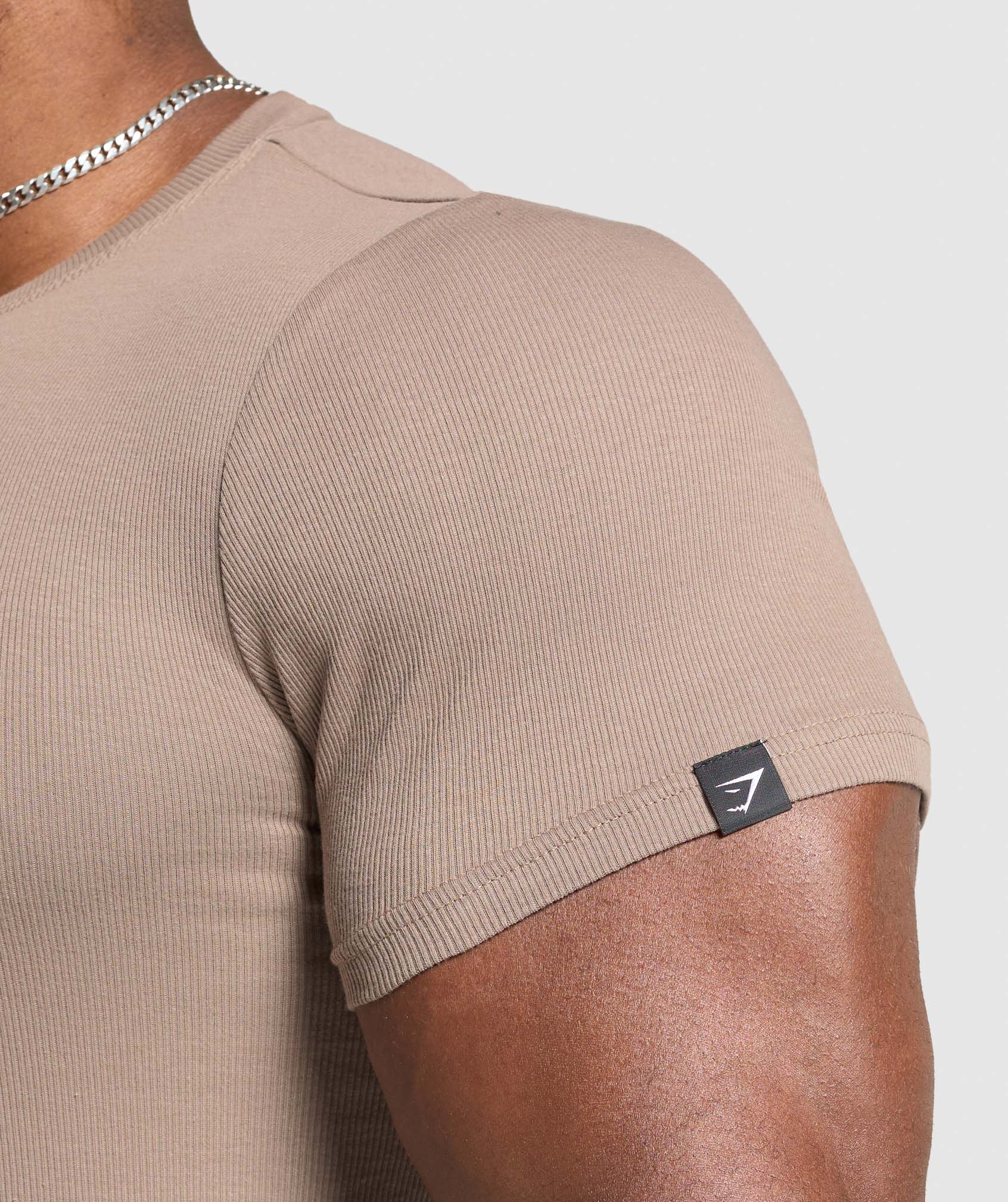 Gymshark Ribbed T-Shirt - Lifestyle Brown - Image 4
