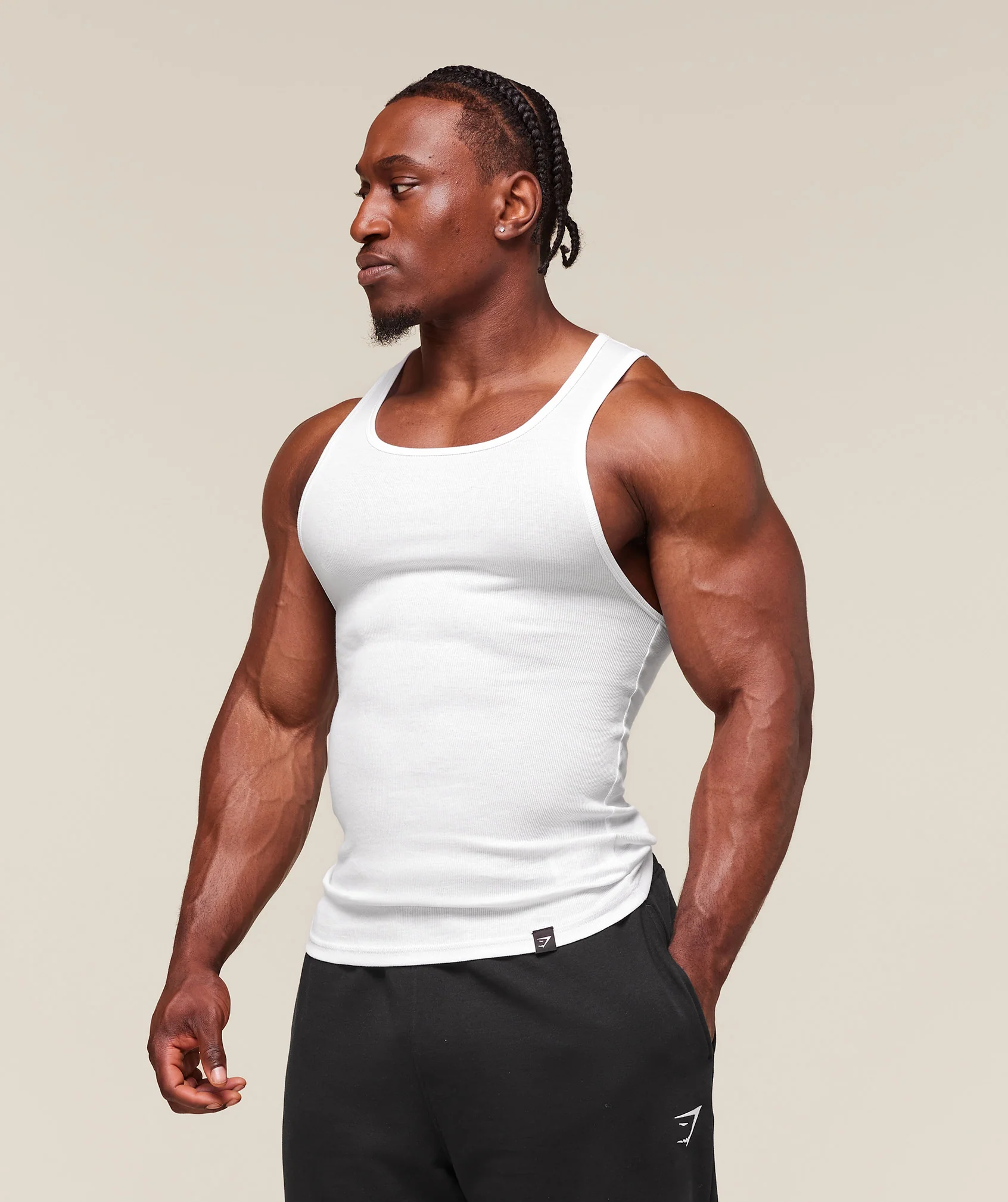 Gymshark Ribbed Tank 3 Pack - White - Image 5