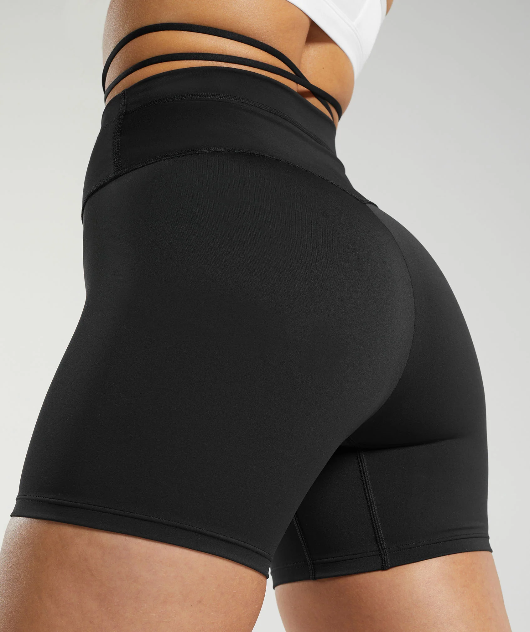 Gymshark Ribbon Tie Waisted Shorts - Black - Image 5
