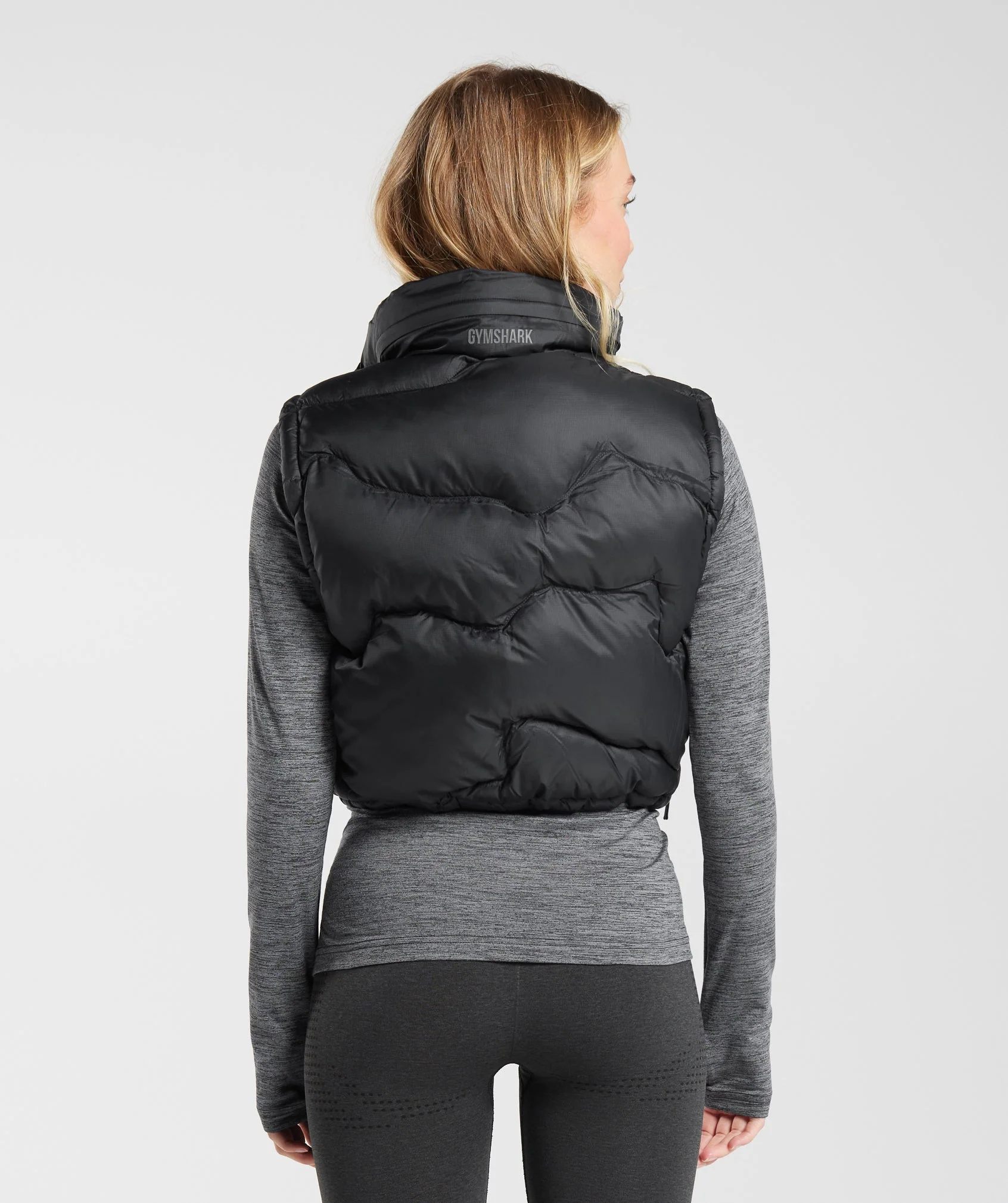 Gymshark Ross Midi Puffer Gilet - Black - Image 2