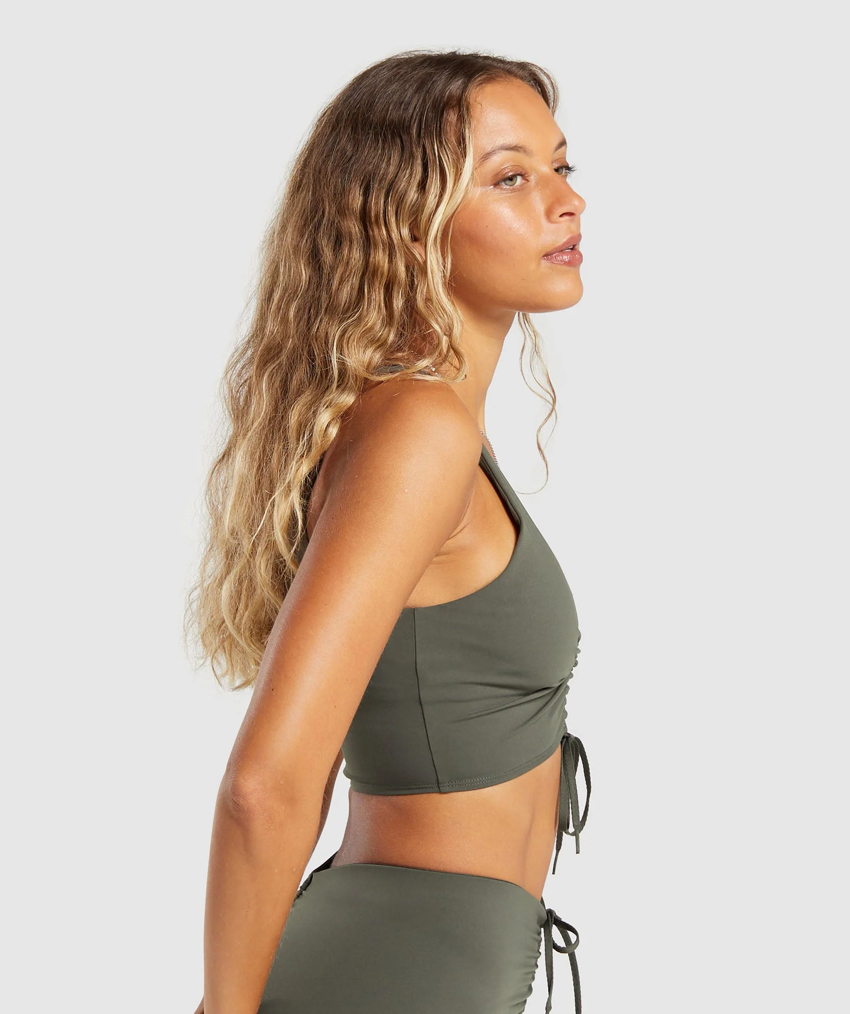 Gymshark Ruche Bralette - Strength Green - Image 3
