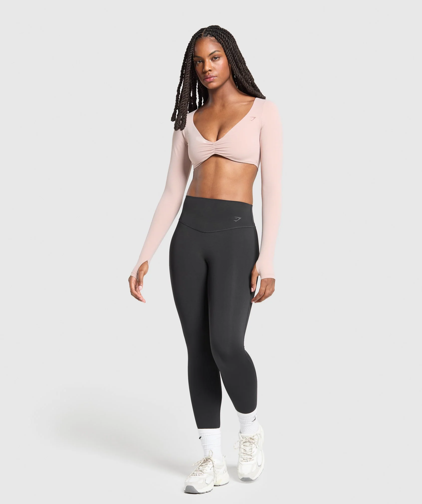 Gymshark Ruched Long Sleeve Top - Muted Pink - Image 4