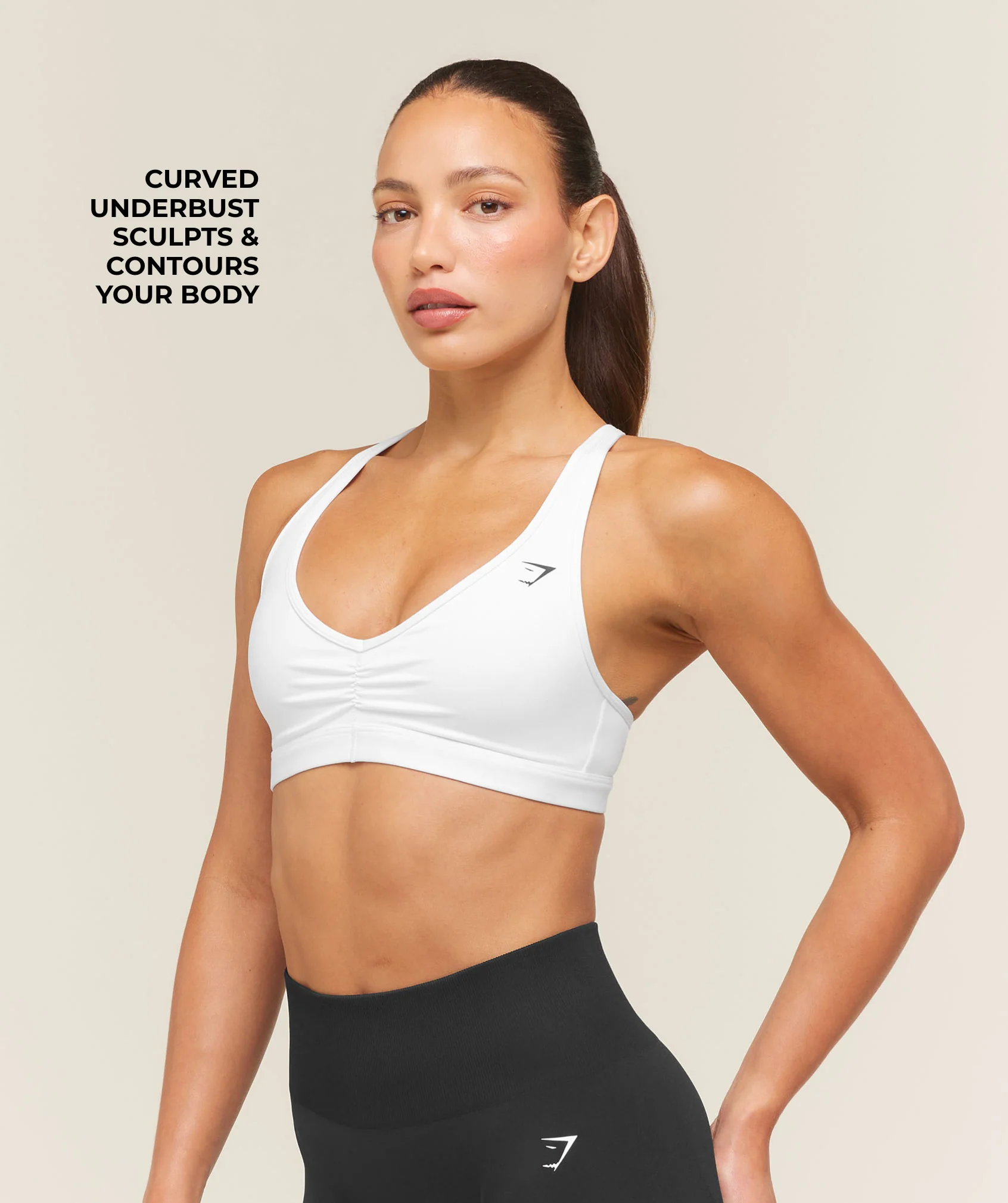Gymshark Ruched Sports Bra 2.0 - White - Image 4