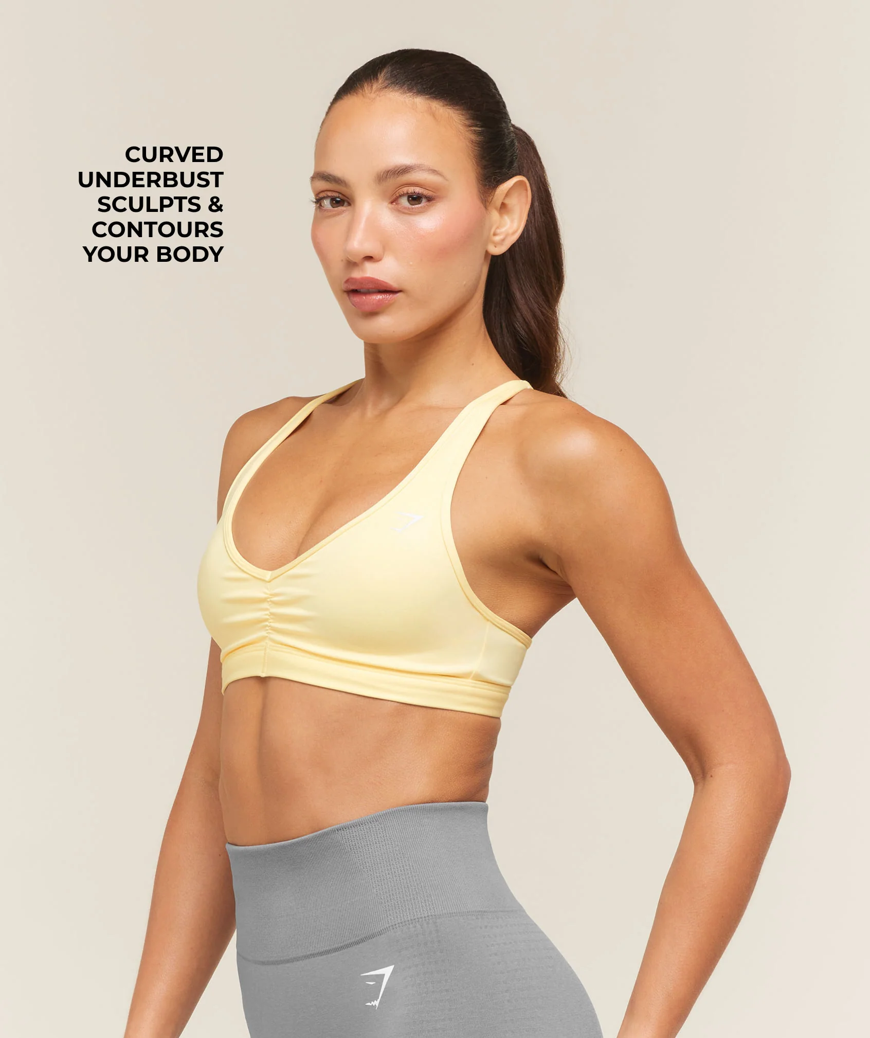 Gymshark Ruched Sports Bra 2.0 - Butter Yellow - Image 4