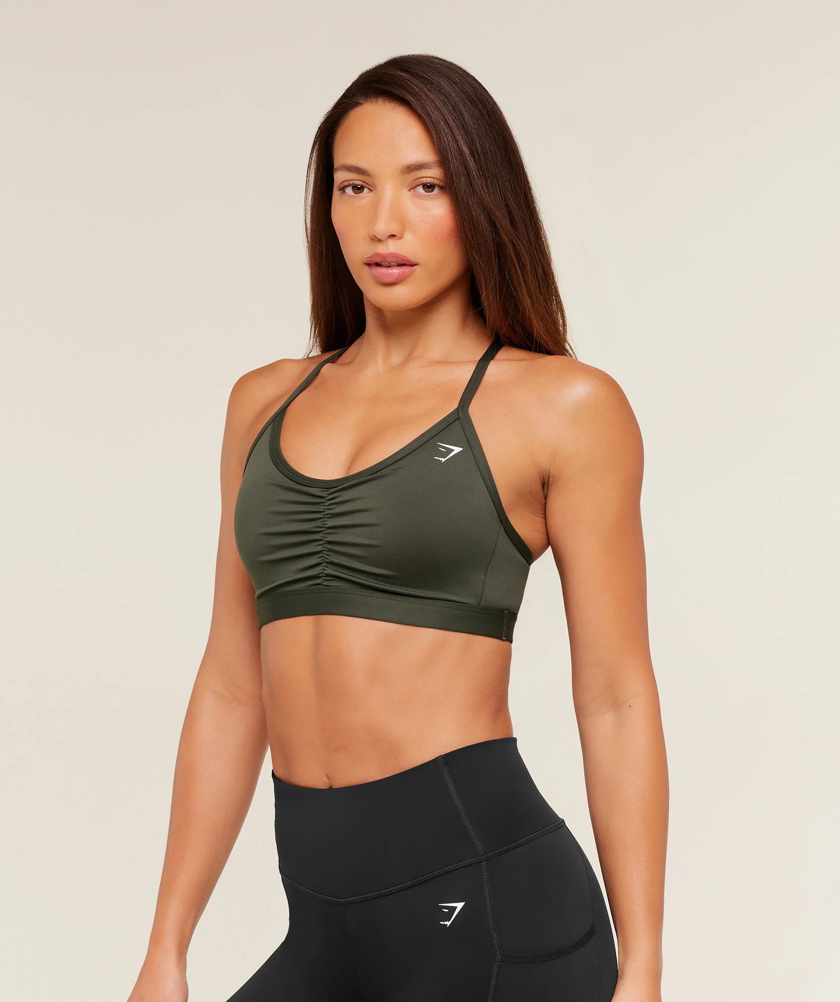 Gymshark Ruched Sports Bra - Strength Green - Image 3