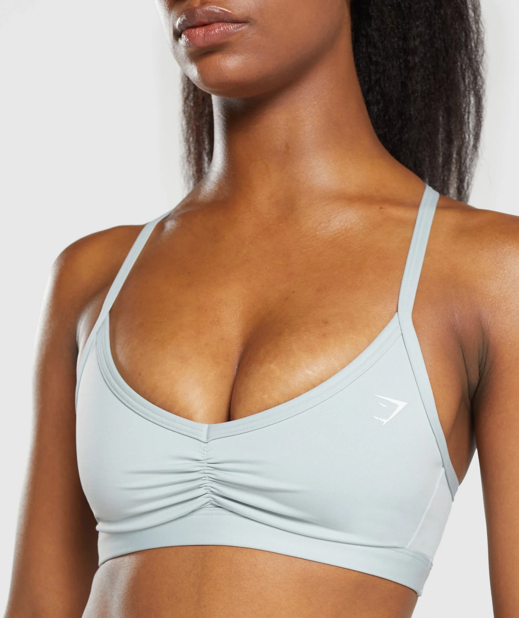 Gymshark Ruched Strappy Sports Bra - Cool Blue - Image 6