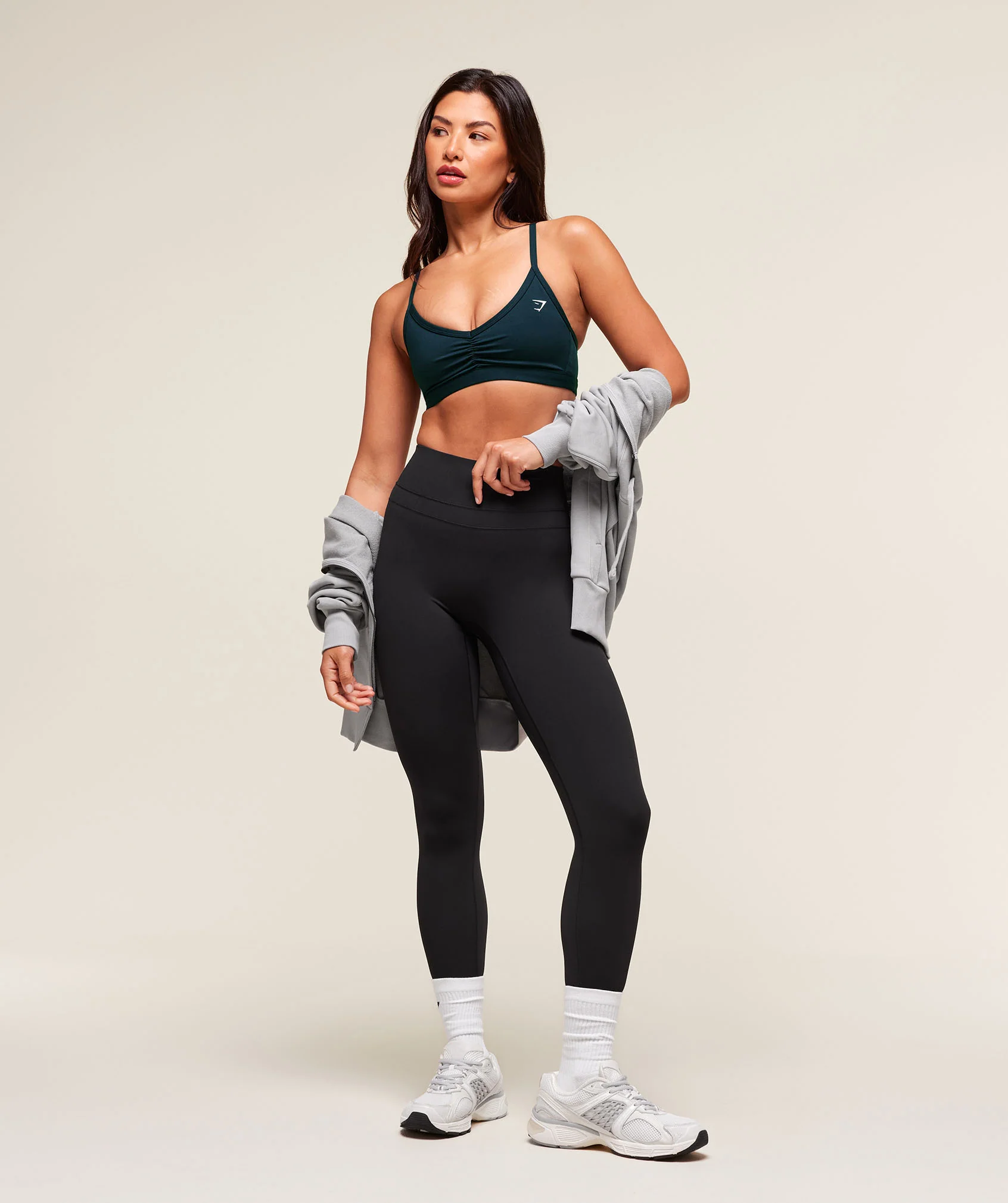 Gymshark Ruched Strappy Sports Bra - Deep Petrol Blue - Image 6