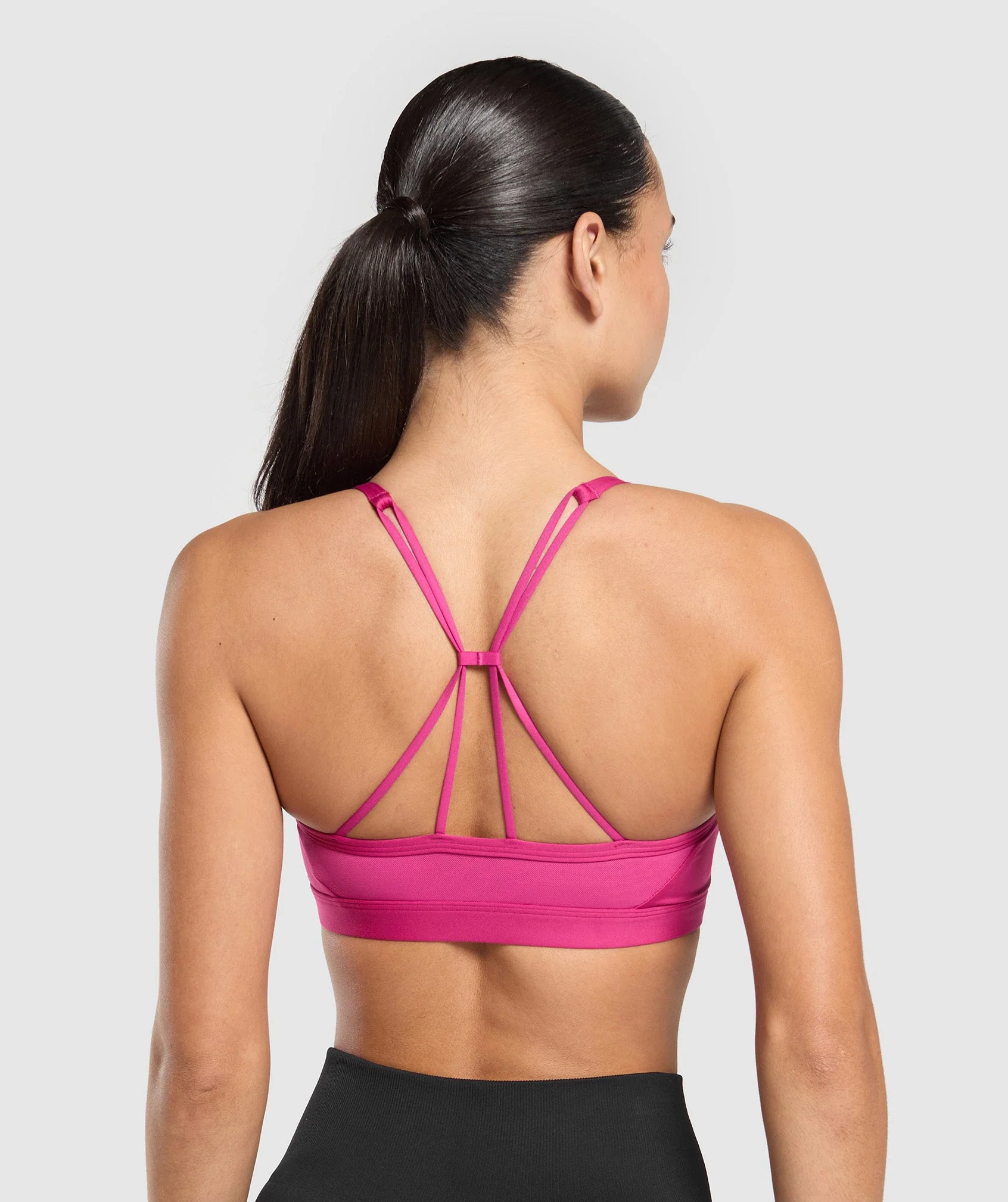 Gymshark Ruched Strappy Sports Bra - Winning Pink - Image 2