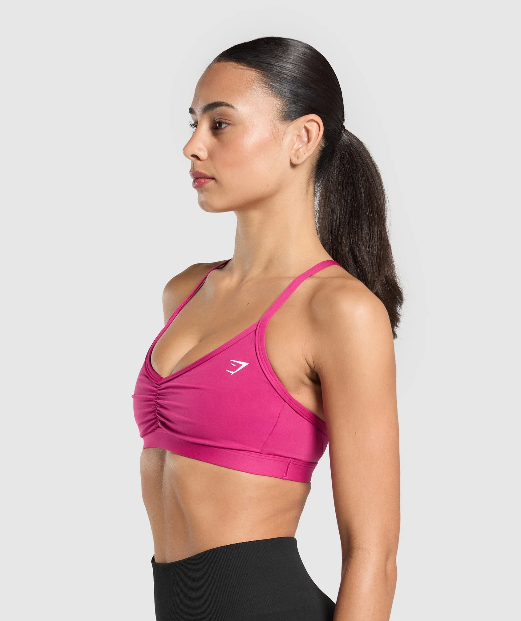 Gymshark Ruched Strappy Sports Bra - Winning Pink - Image 3