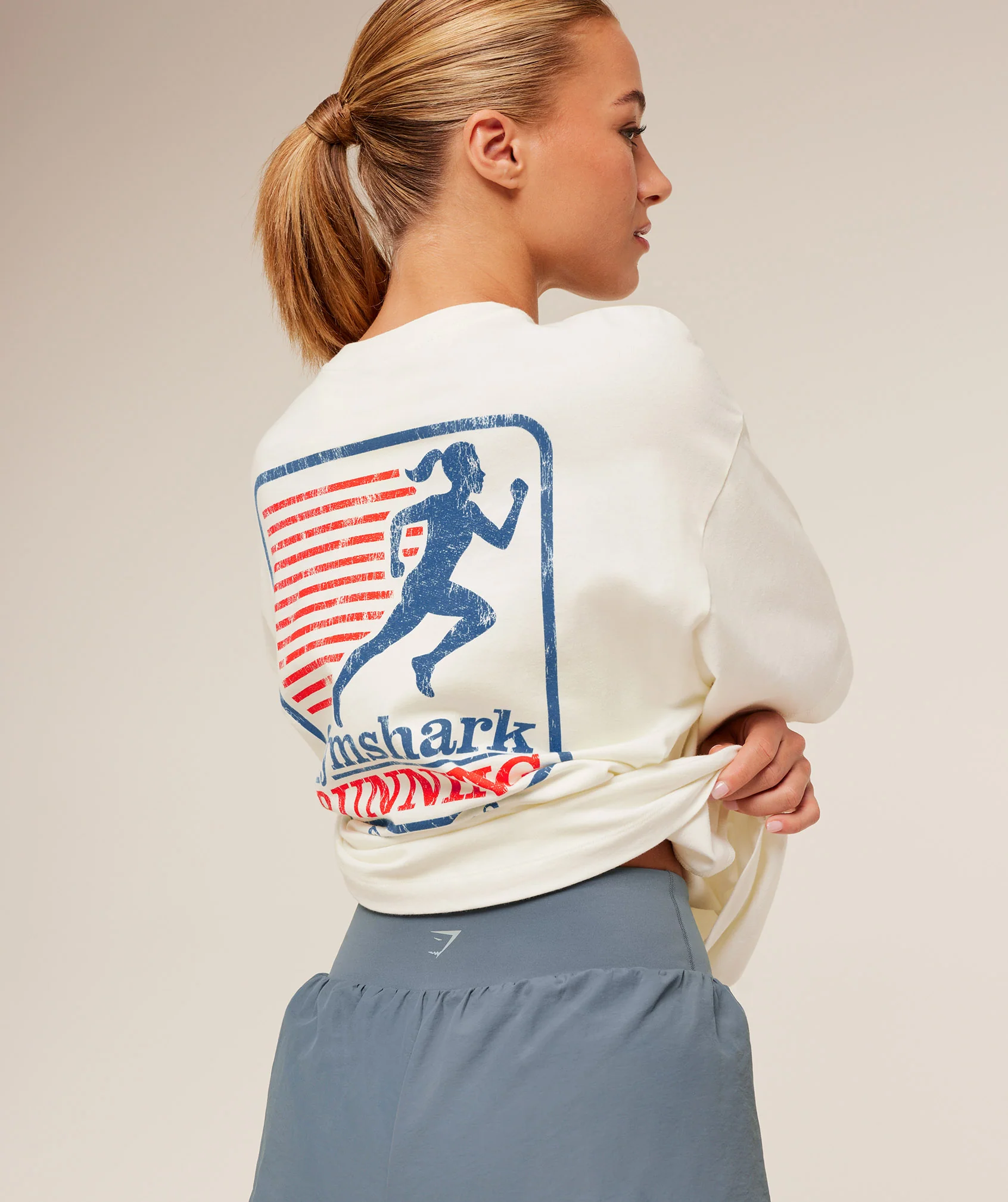 Gymshark Run Club Graphic Short Sleeve T-Shirt - GS Soft White - Image 6