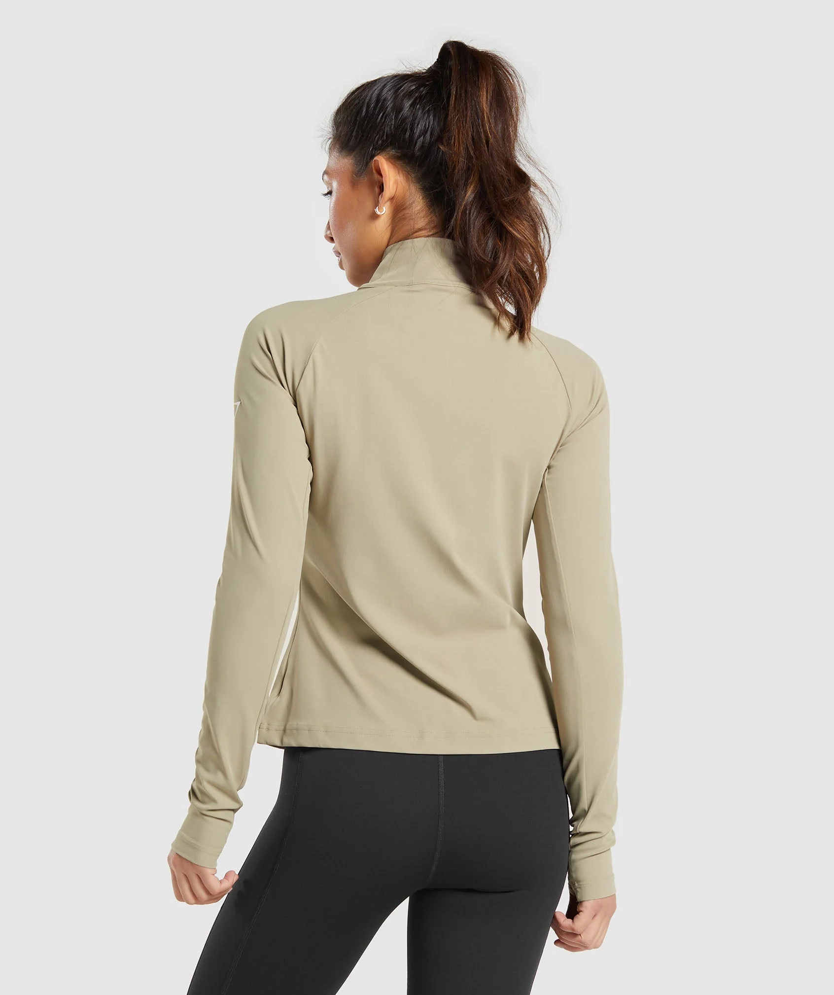 Gymshark Running 1/4 Zip - Cement Brown - Image 2