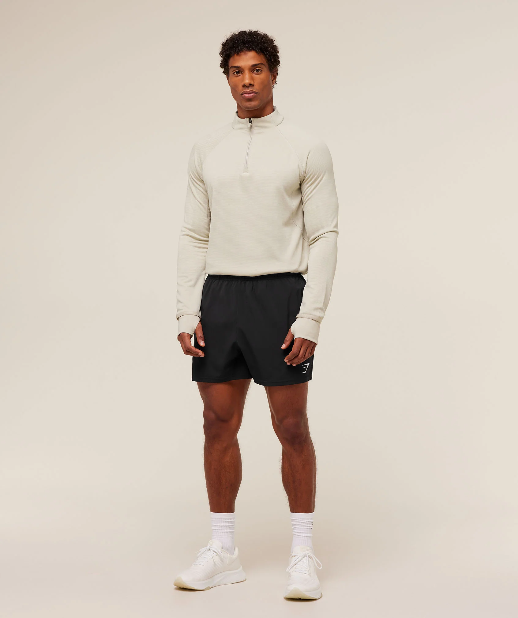 Gymshark Running 1/4 Zip - Pebble Grey - Image 4