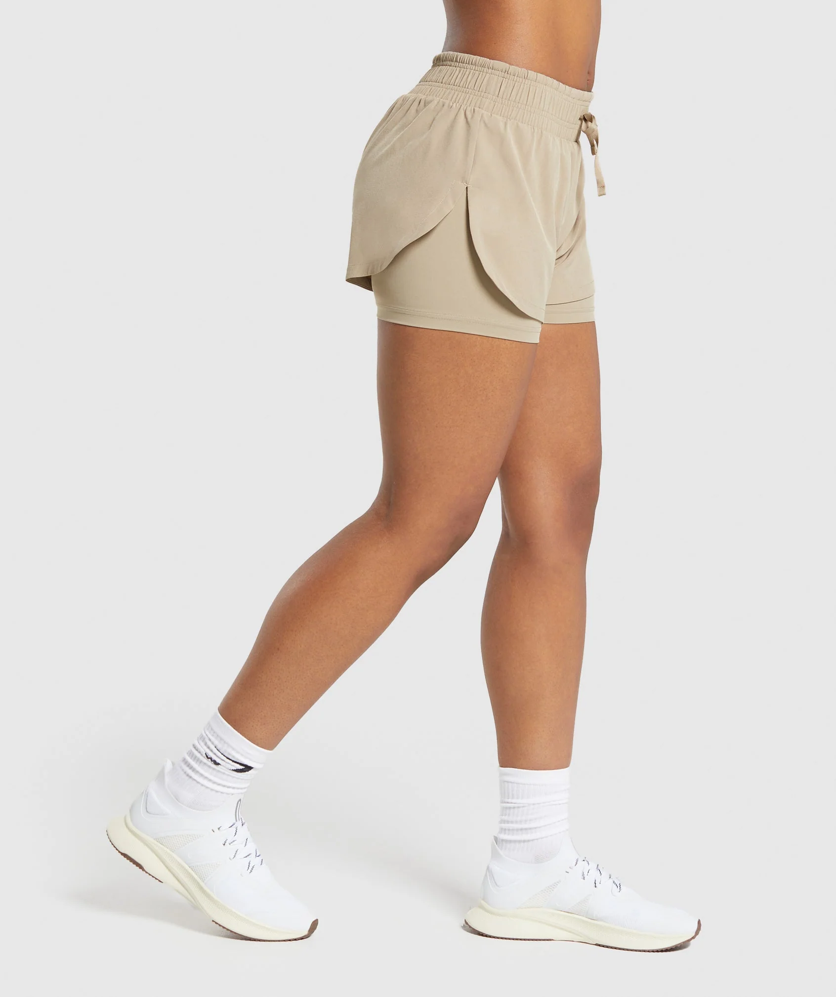 Gymshark Running 2 In 1 Shorts - Cement Brown - Image 3