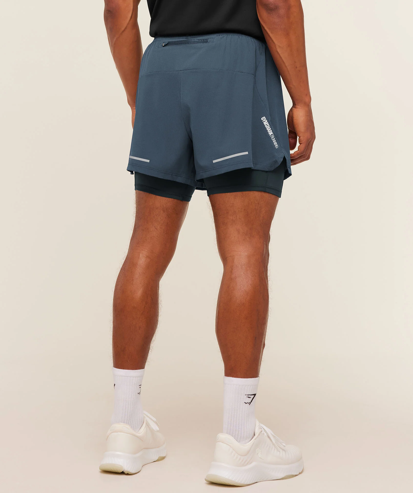 Gymshark Running 4" 2in1 Shorts - GS Stealth Blue/GS Deep Petrol Blue - Image 3
