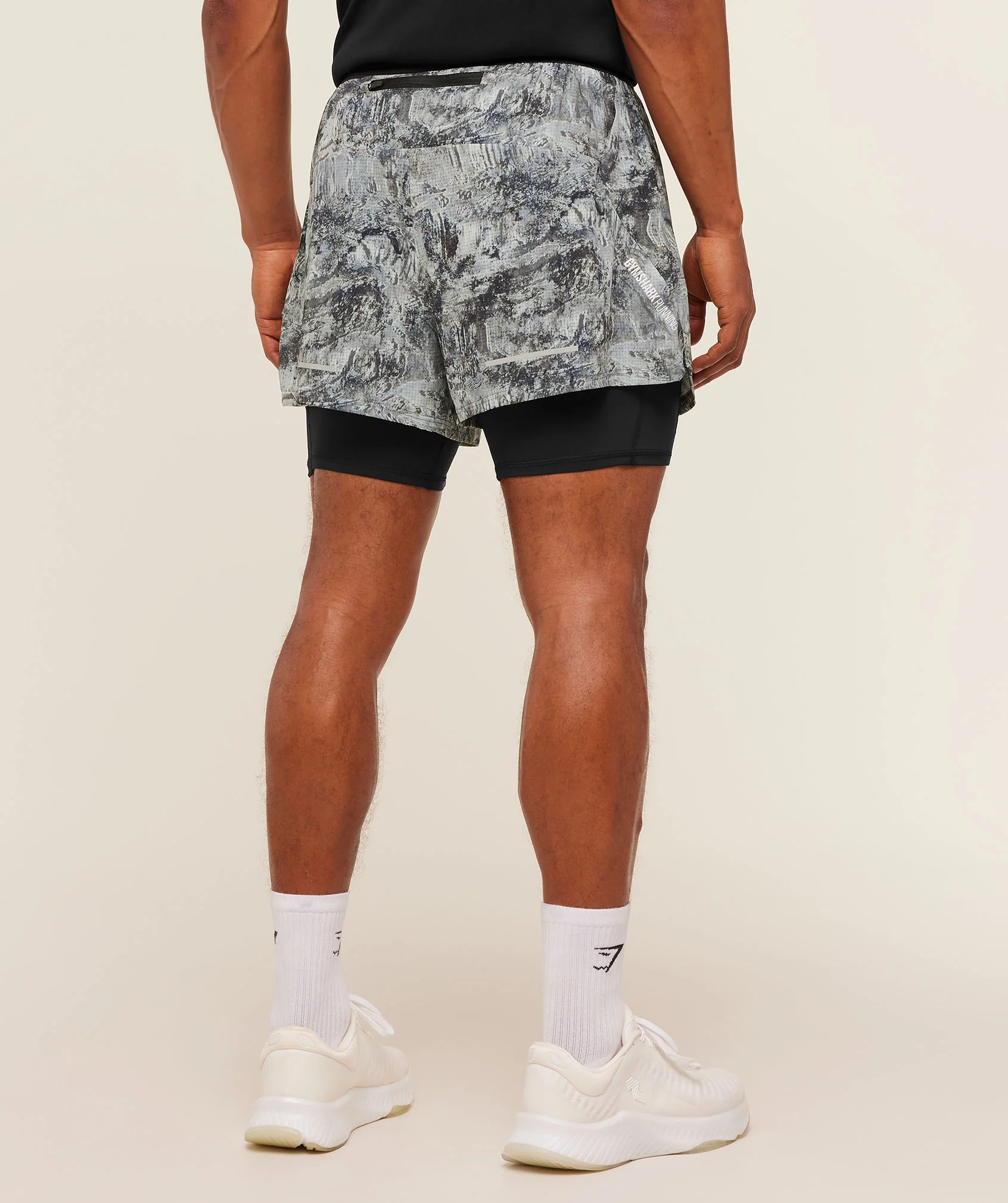 Gymshark Running 4" 2in1 Shorts - Dark Grey /  Black - Image 2