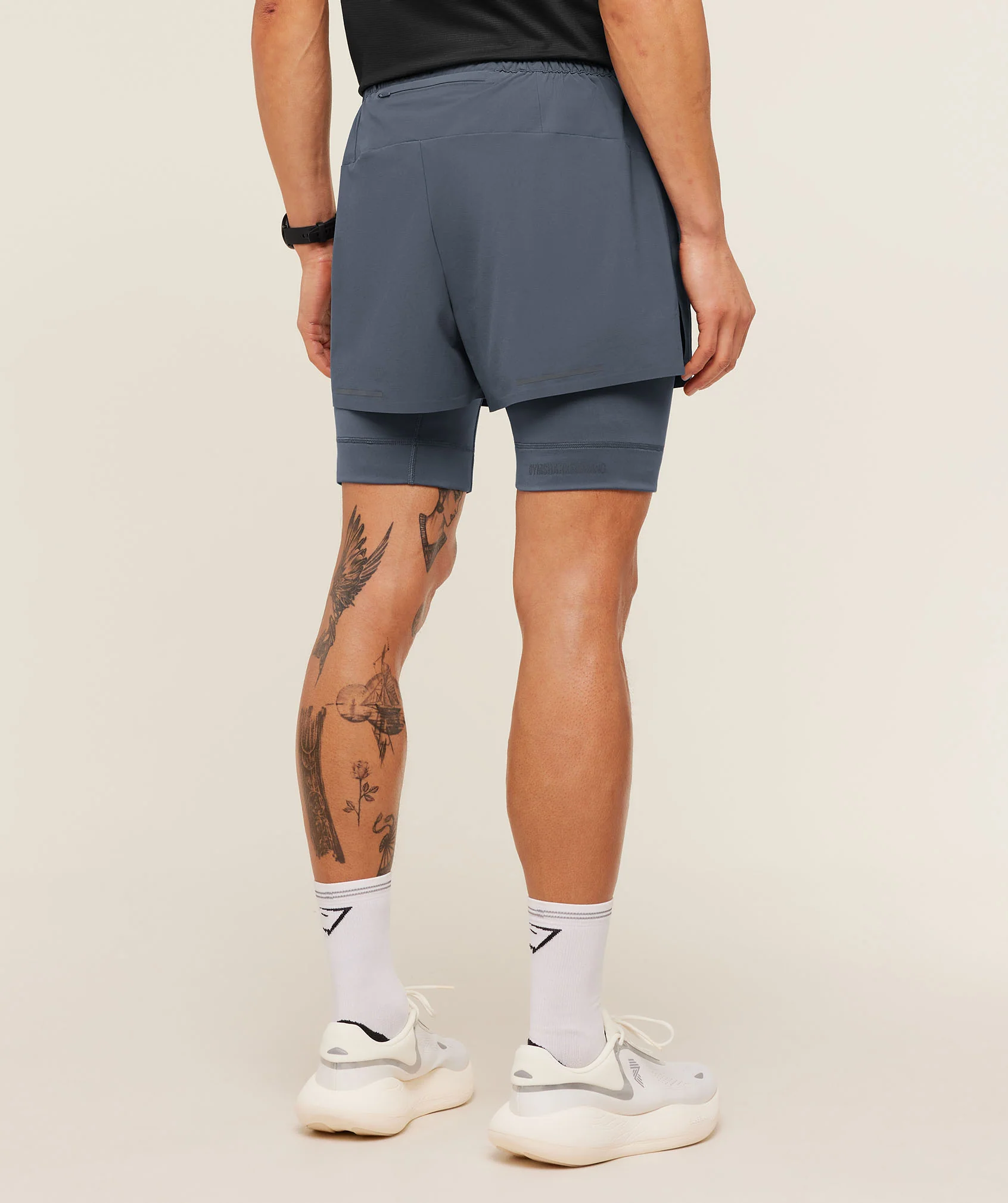 Gymshark Running Elite 2 in 1 5" Shorts - Titanium Blue - Image 2