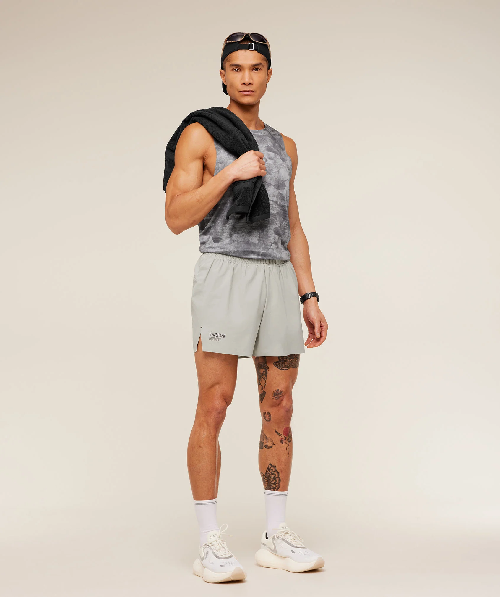 Gymshark Running Elite 5" Shorts - Stone Grey - Image 4