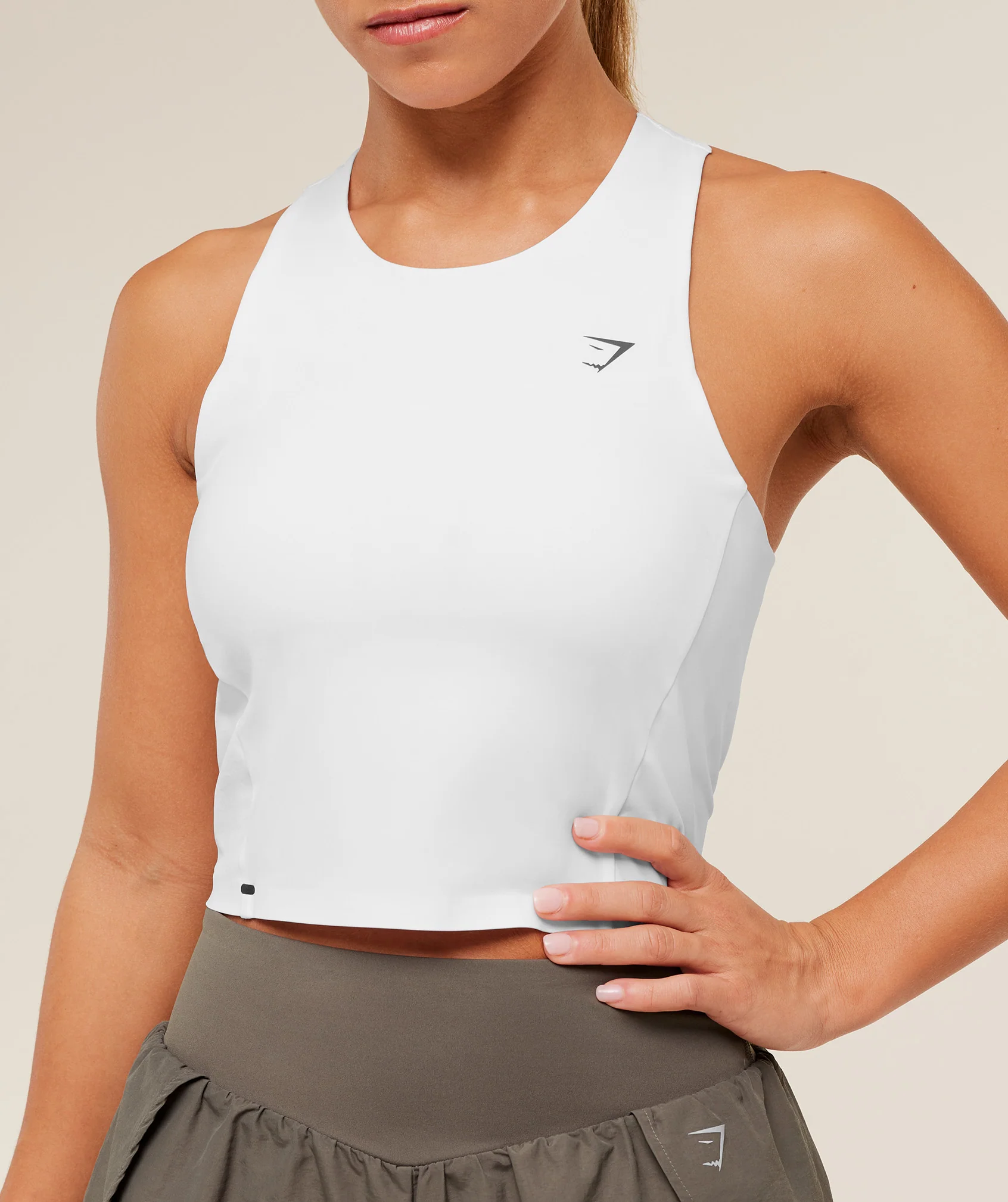 Gymshark Running Elite Bodyfit Tank - White - Image 8