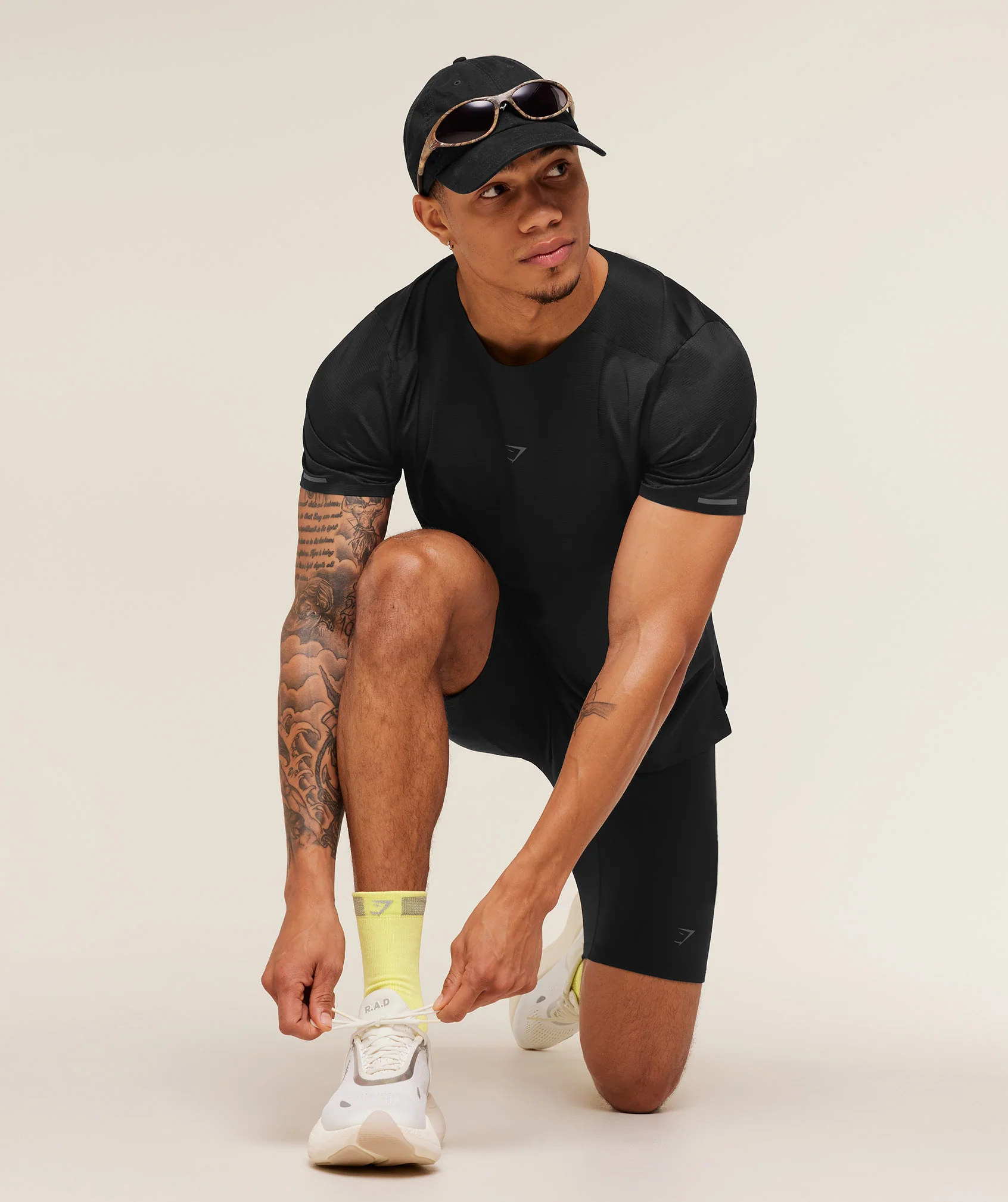 Gymshark Running Elite Crew Single Sock - Sorbet Yellow - Image 4