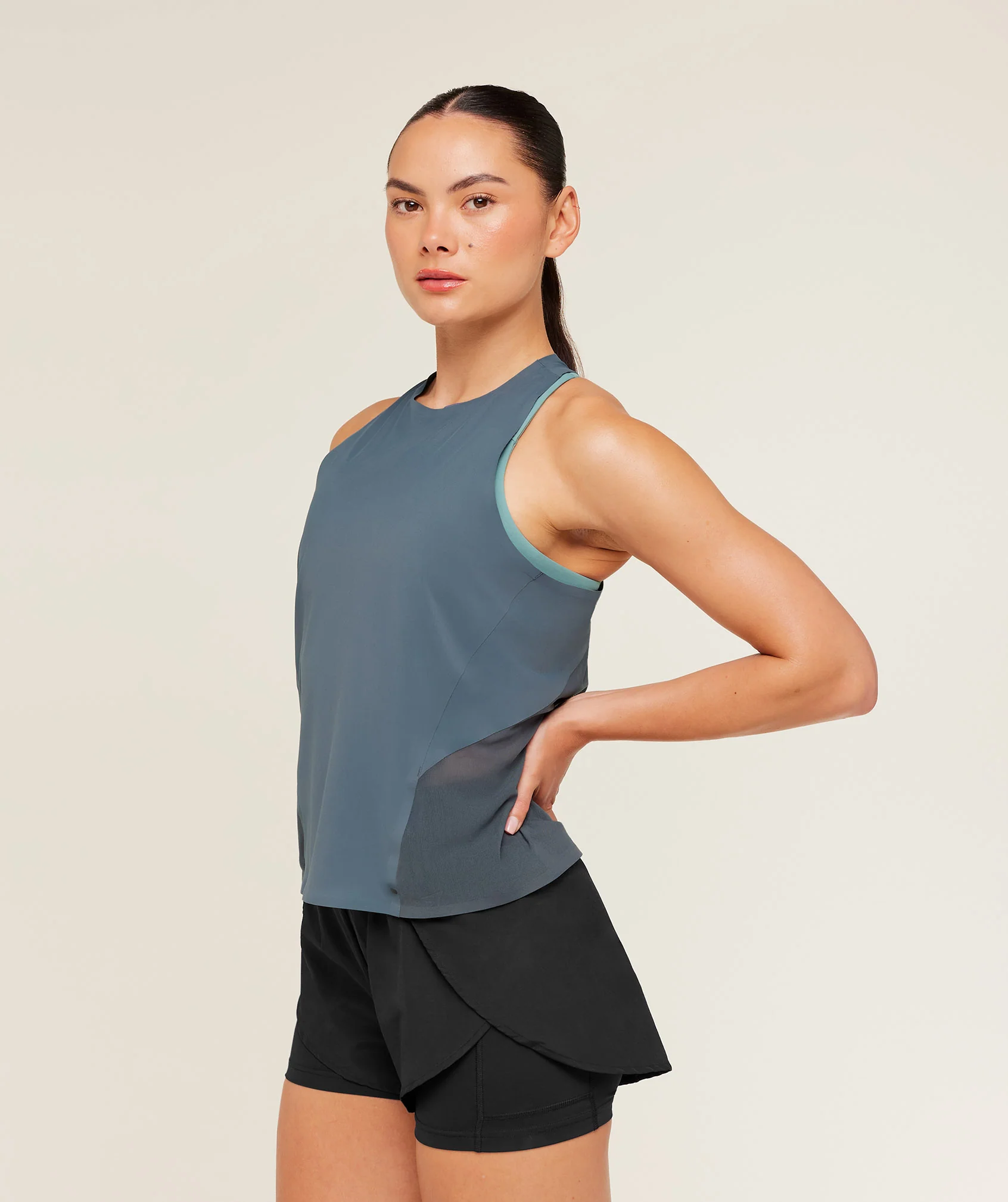 Gymshark Running Elite Loose Fit Tank - Titanium Blue - Image 3