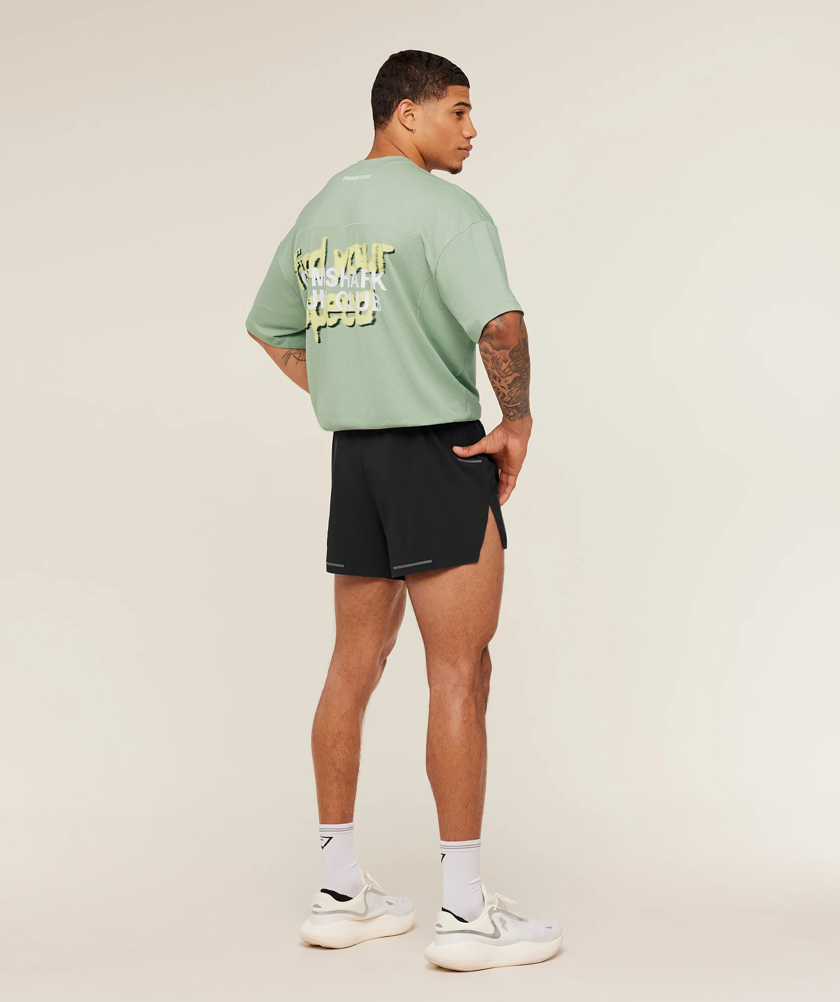 Gymshark Running Graphic T-Shirt - GS Haze Green - Image 7