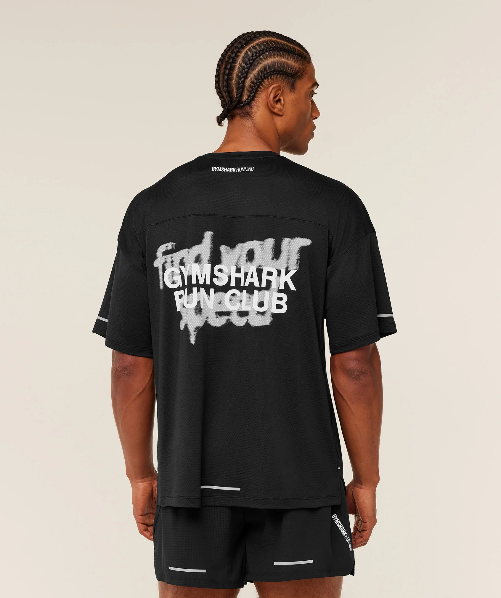 Gymshark Running Graphic T-Shirt - GS Black