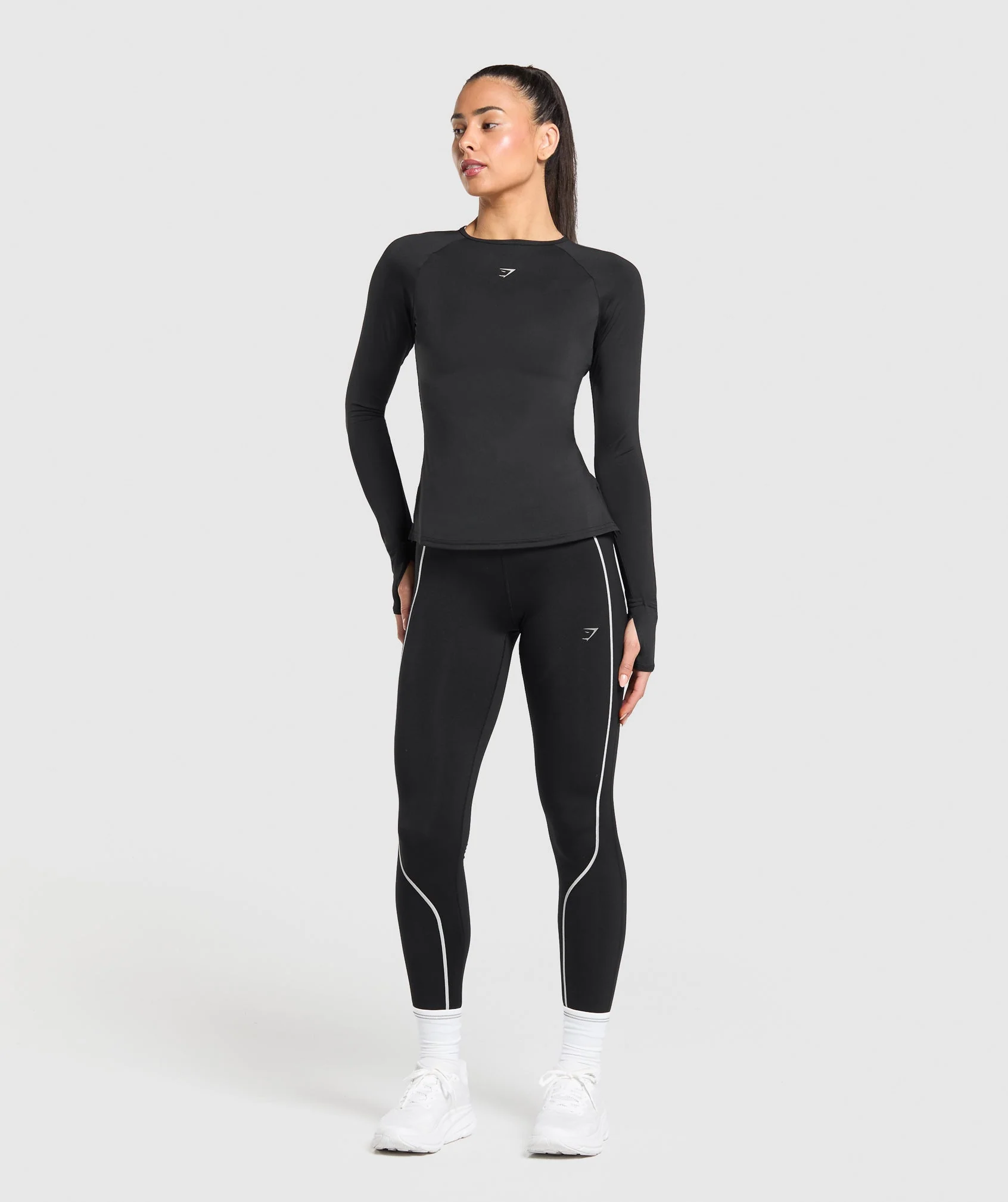 Gymshark Running Long Sleeve Top - Black - Image 4