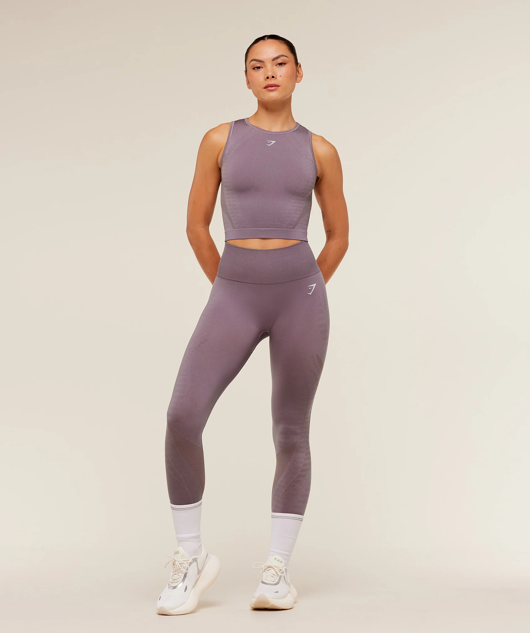 Gymshark Running Seamless Leggings - Dusk Purple/Walnut Mauve - Image 4