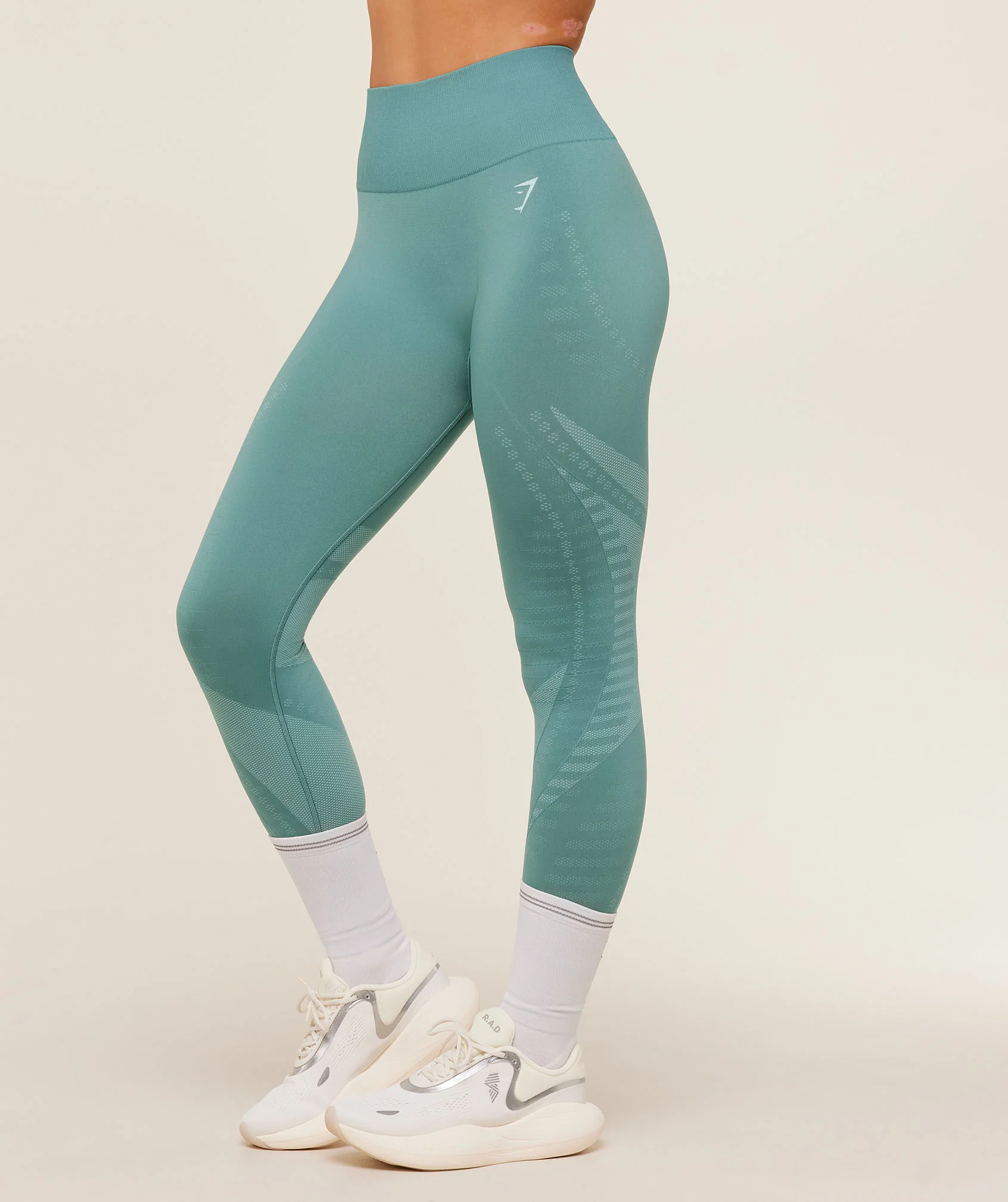 Gymshark Running Seamless Leggings - Storm Blue/Lifestyle Blue - Image 3