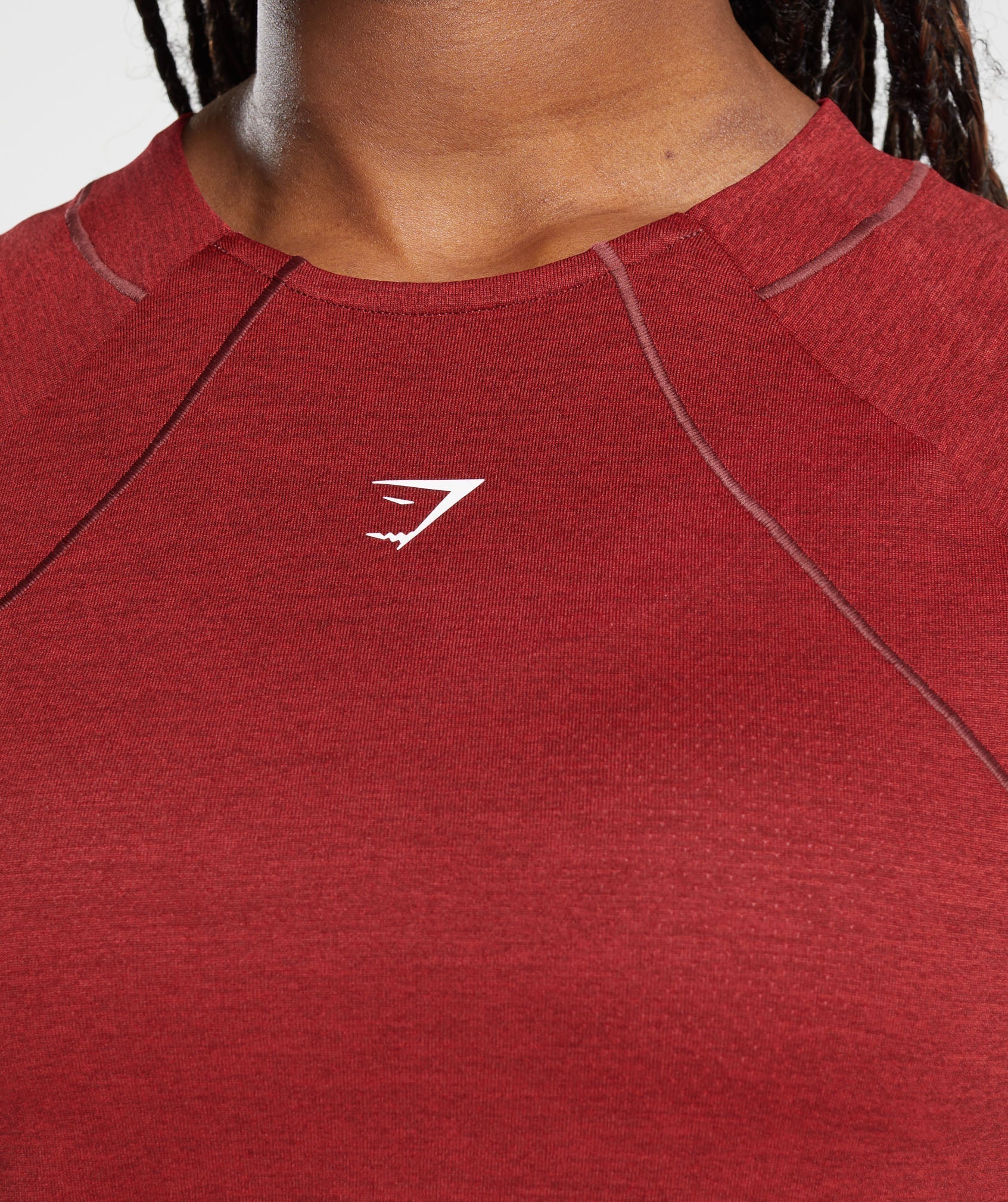 Gymshark Running T-Shirt - Washed Burgundy/Velvet Red - Image 3