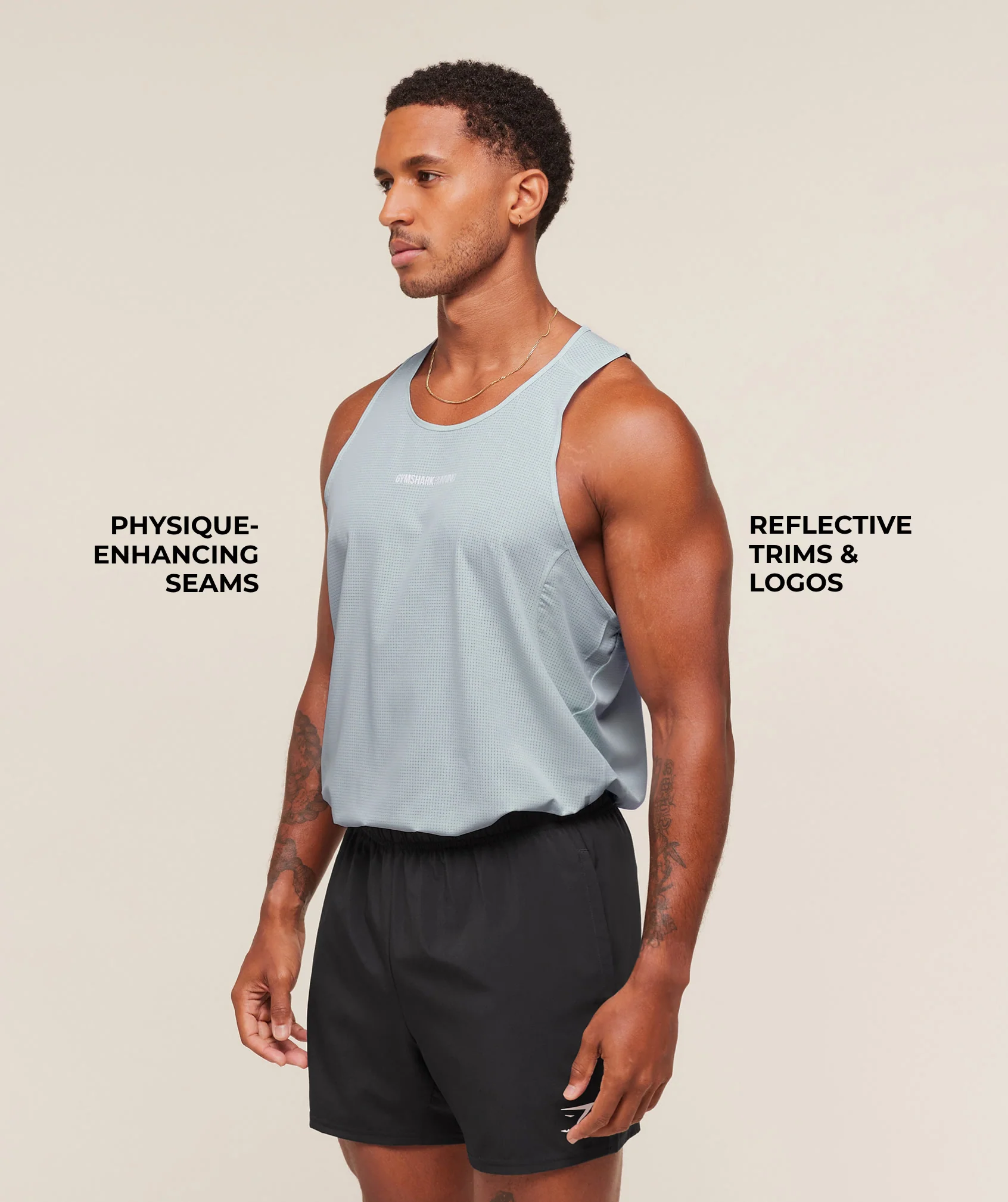 Gymshark Running Tank - Smoke Blue - Image 2