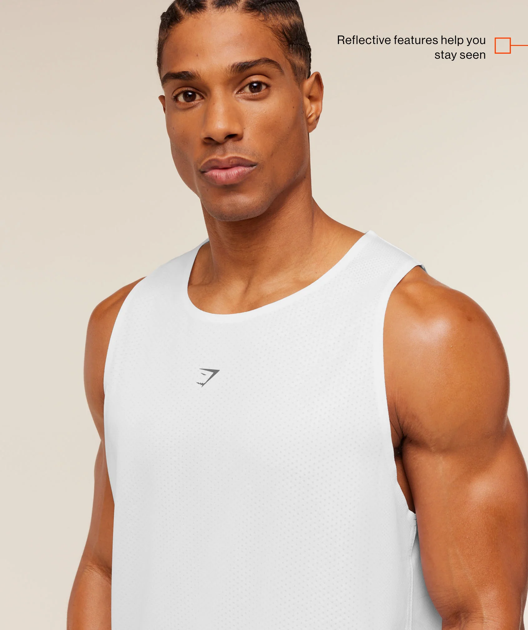 Gymshark Hybrid Engineered Jacquard Tank - White - Image 2
