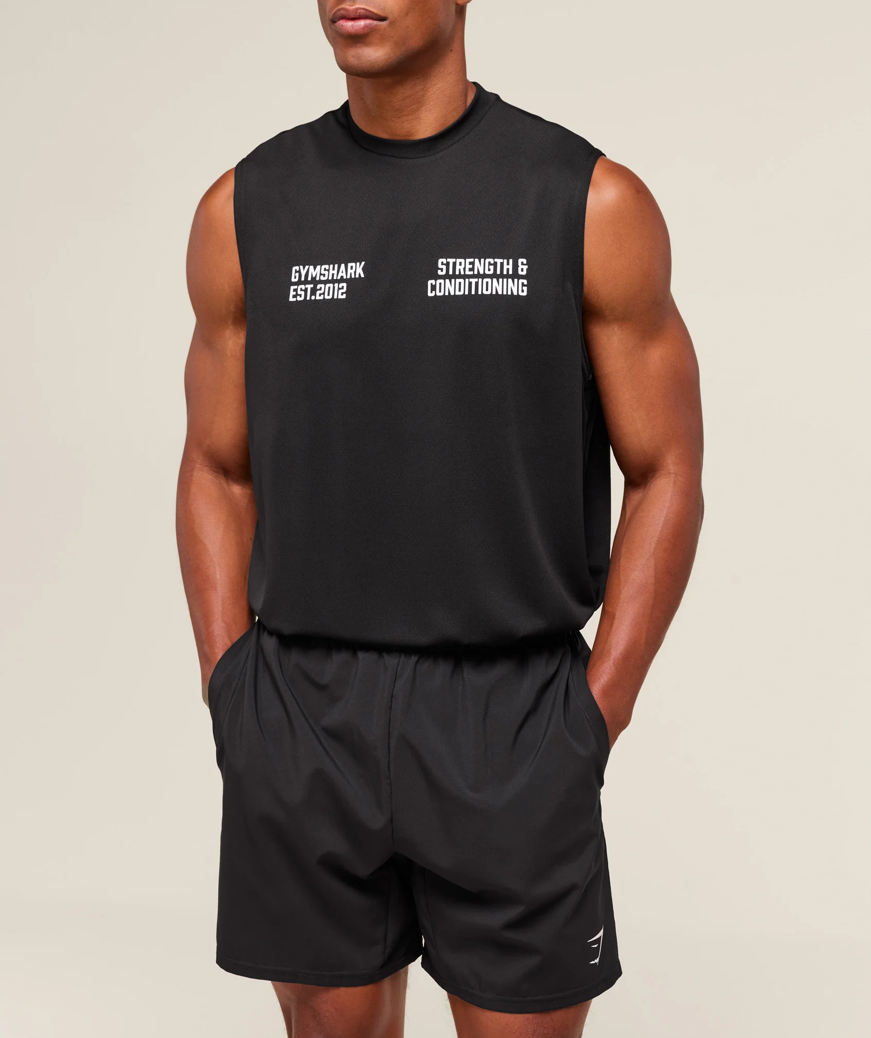 Gymshark S&C Graphic Cut Off Tank - Black - Image 3