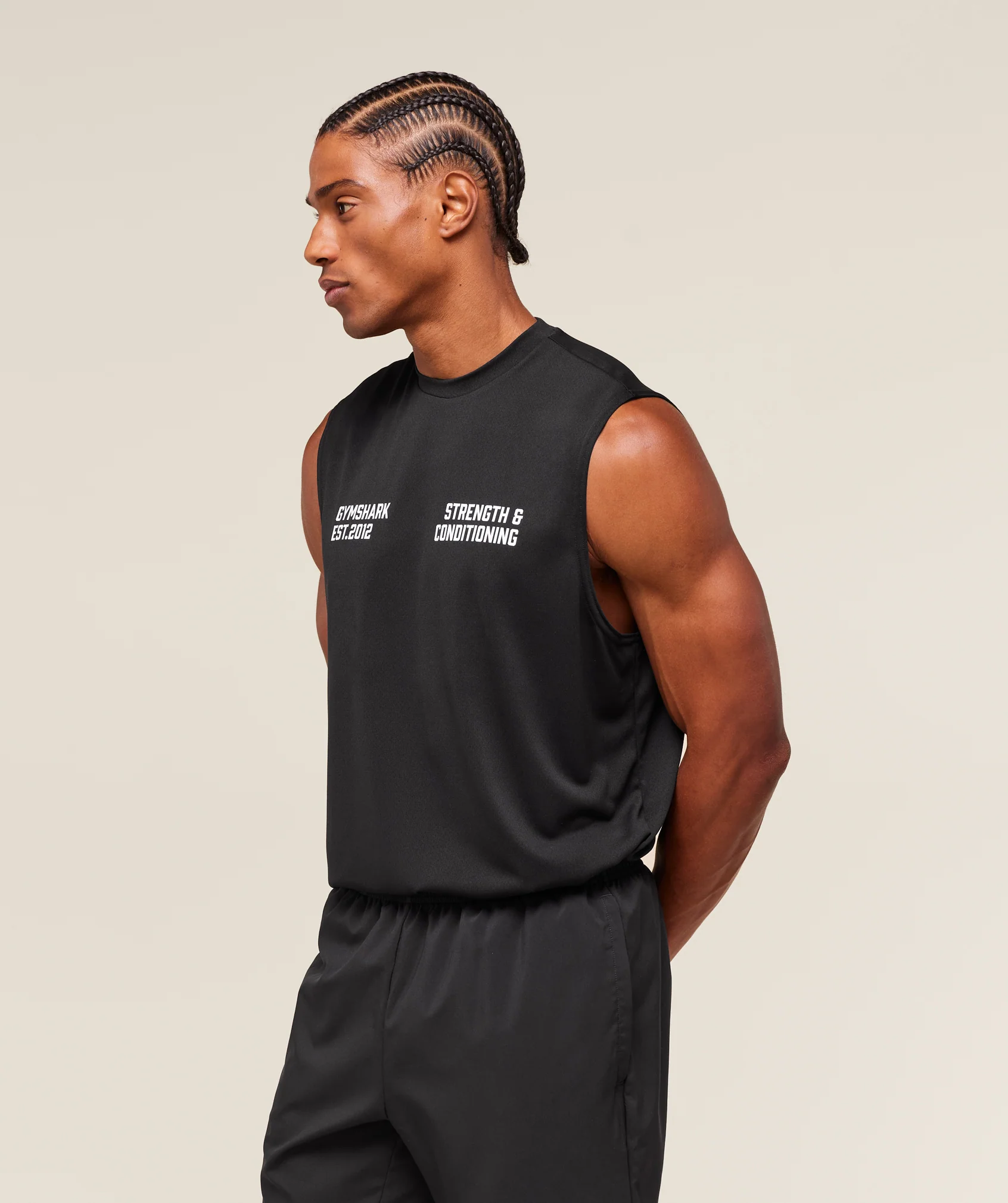 Gymshark S&C Graphic Cut Off Tank - Black - Image 4
