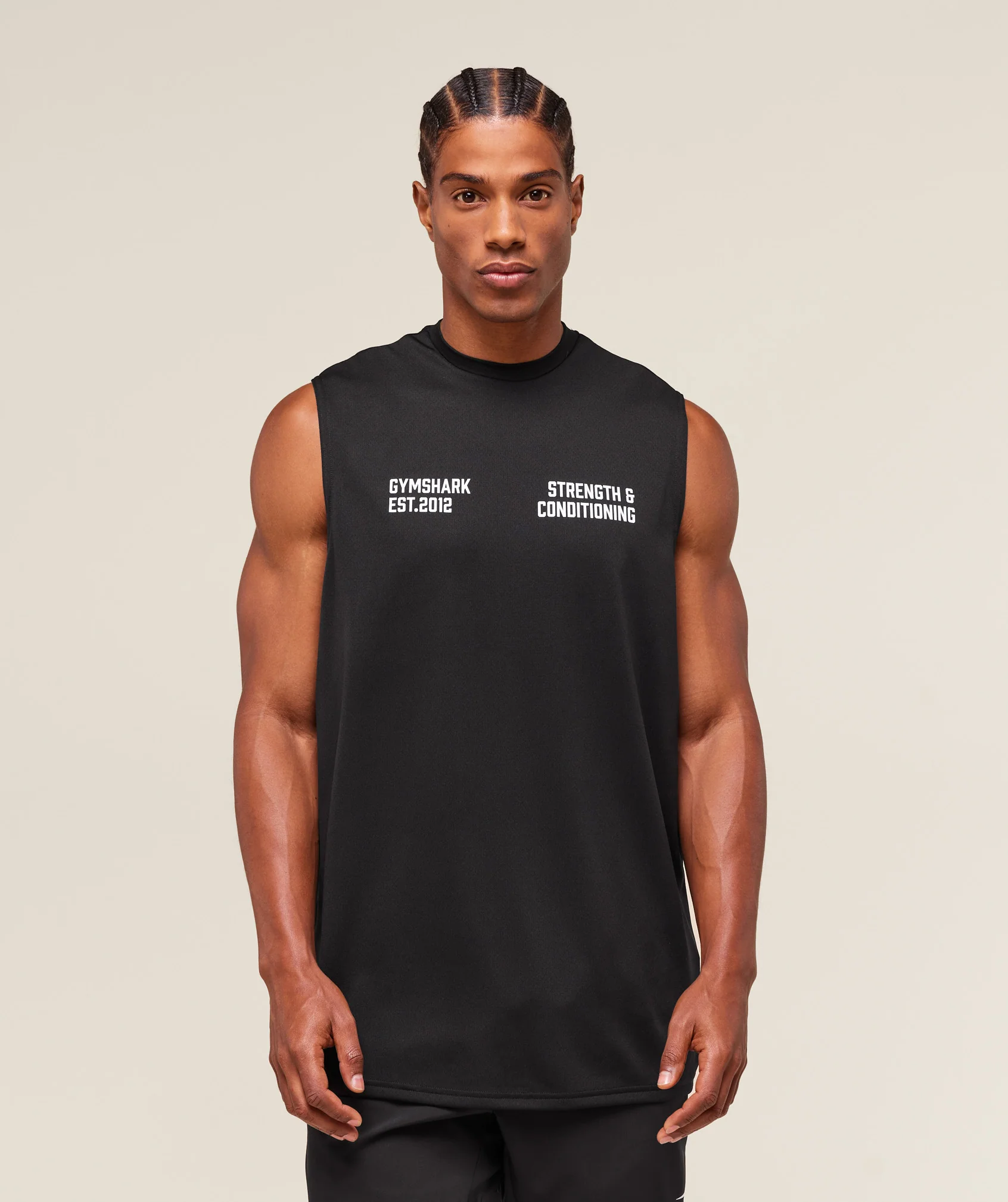 Gymshark S&C Graphic Cut Off Tank - Black - Image 5